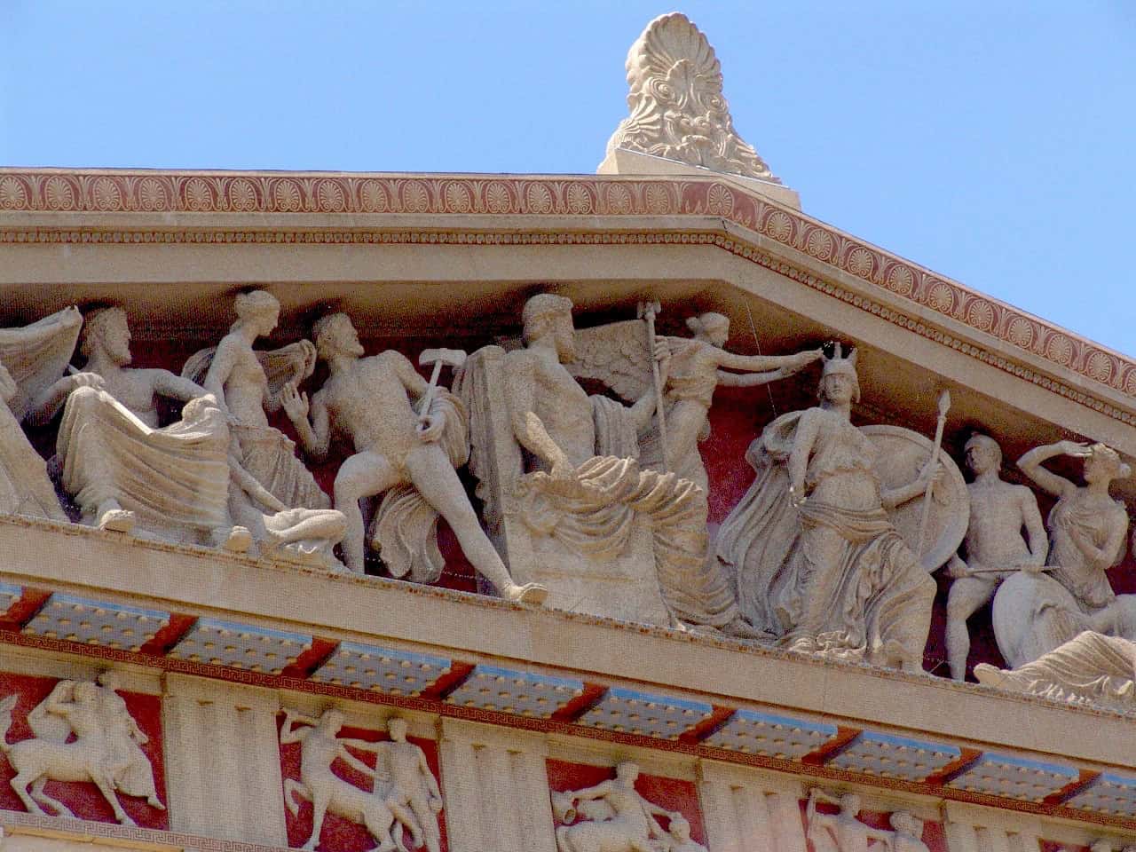 Pediment of the Parthenon in Nashville, Tennessee