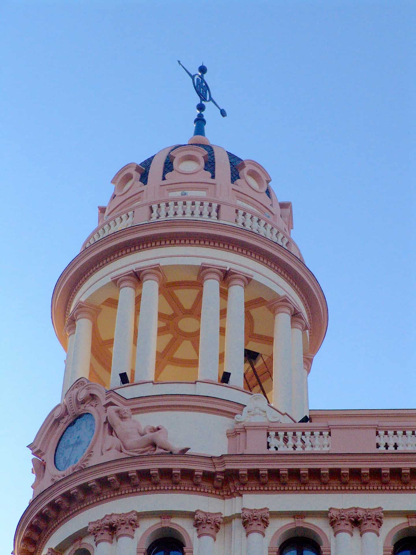 Cupola of the Adriática Building on Gran Vía in Madrid, Spain