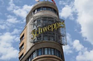 Schweppes sign on the Carrión Building