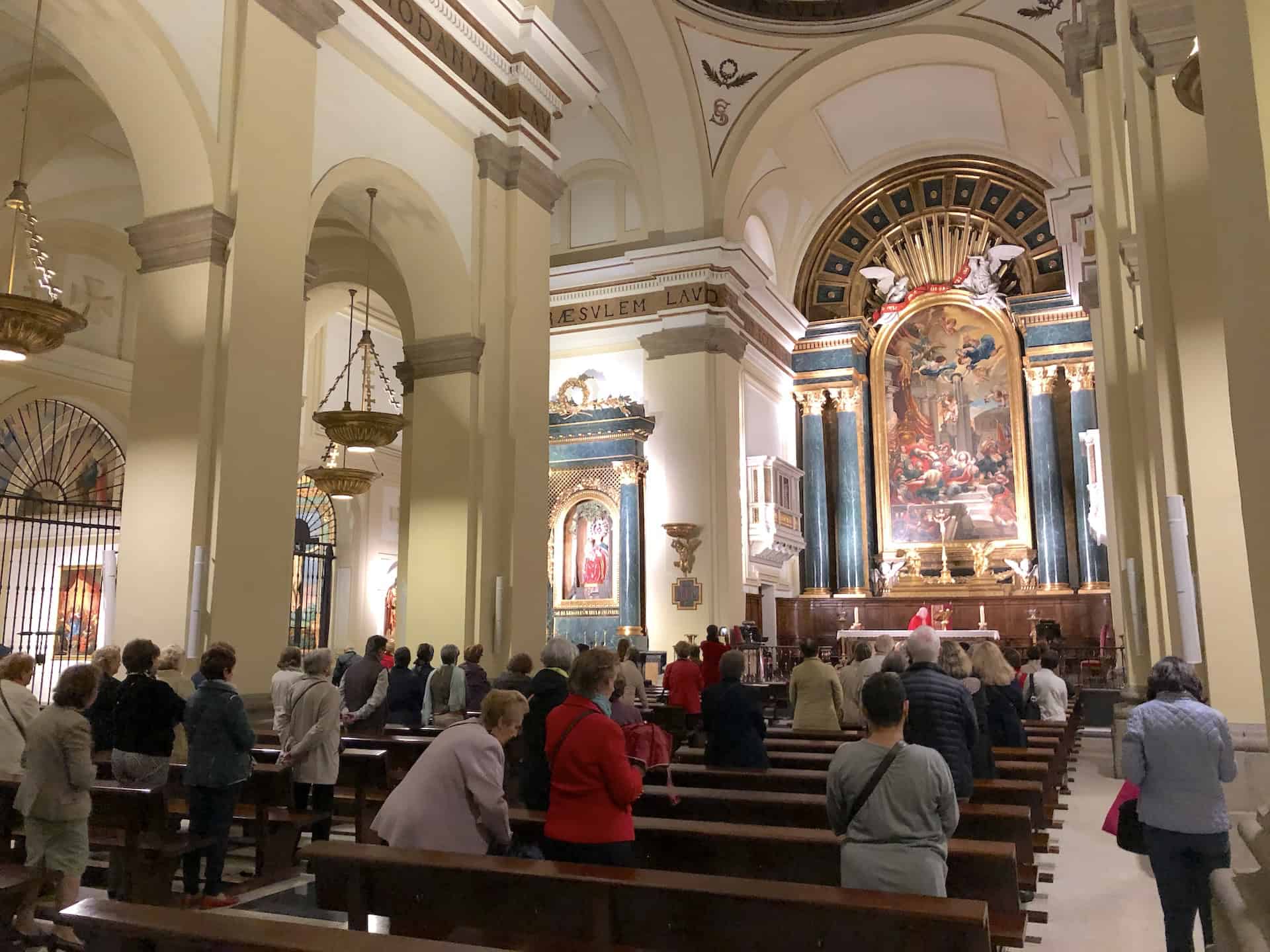 Nave of the Church of San Ginés in the Historic Center of Madrid, Spain