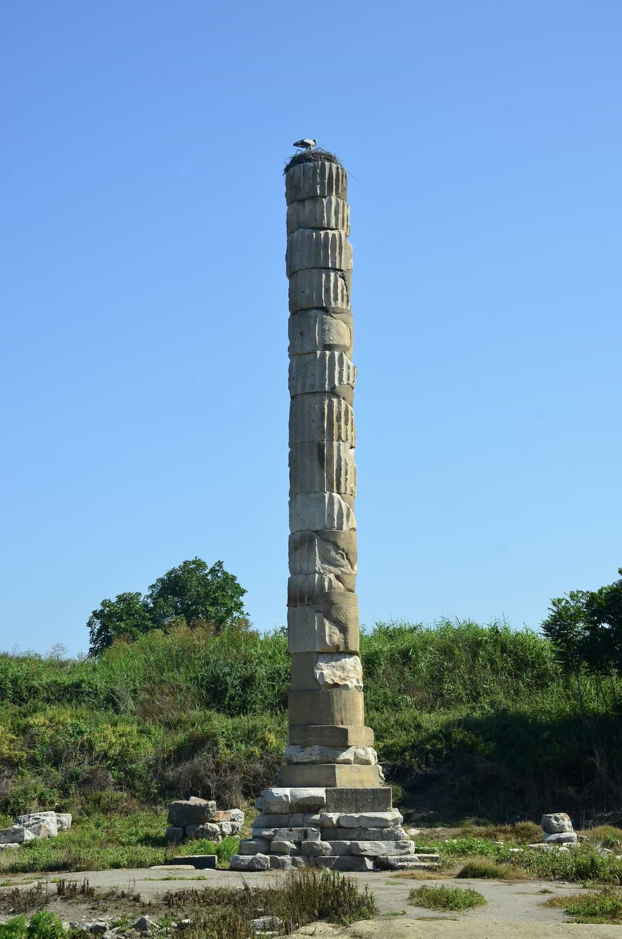 Reconstructed column at the site of the Temple of Artemis