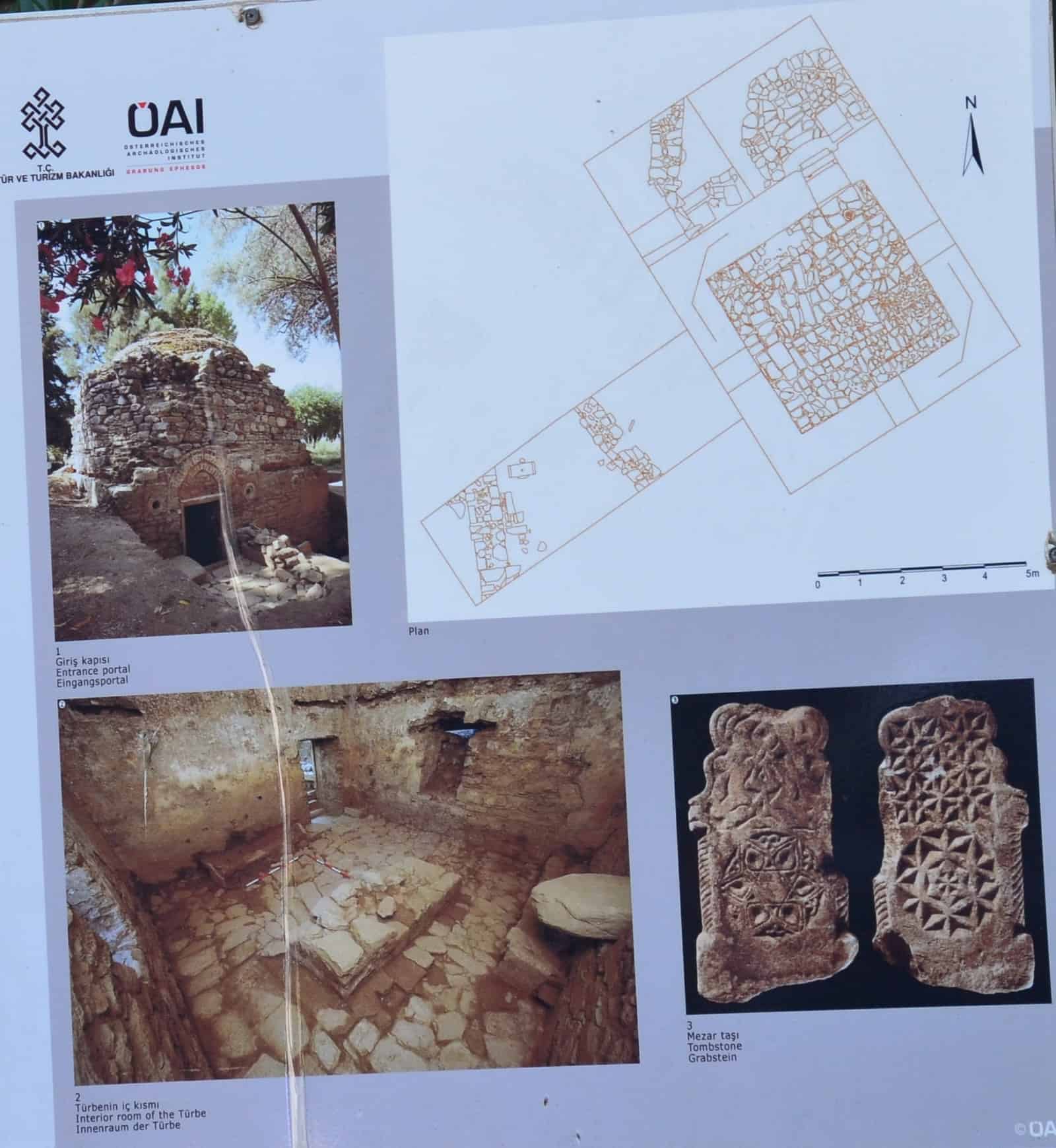 Photos and diagram of the Aydinid tomb