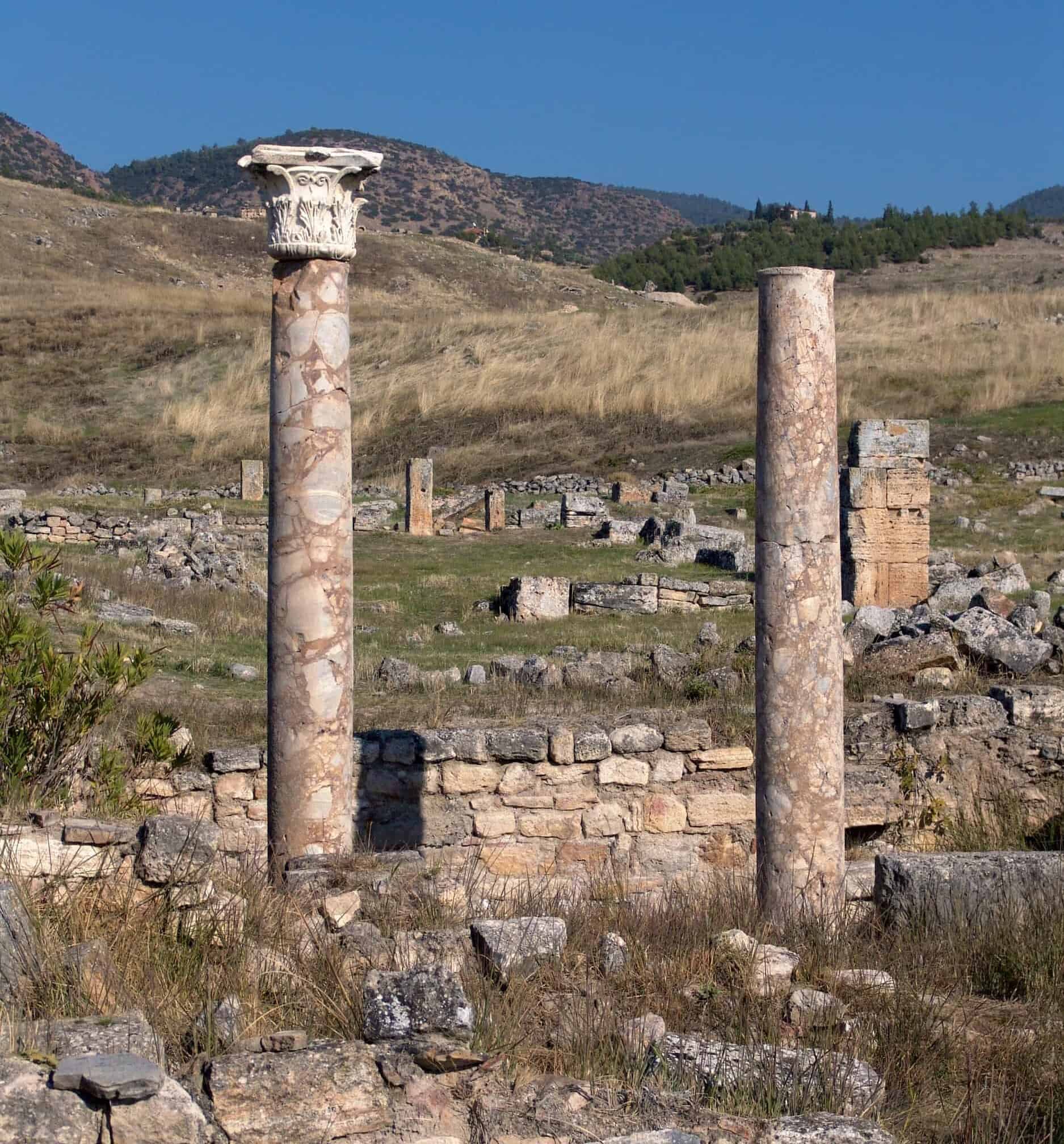 Columns of the baptistry of the Hierapolis Cathedral