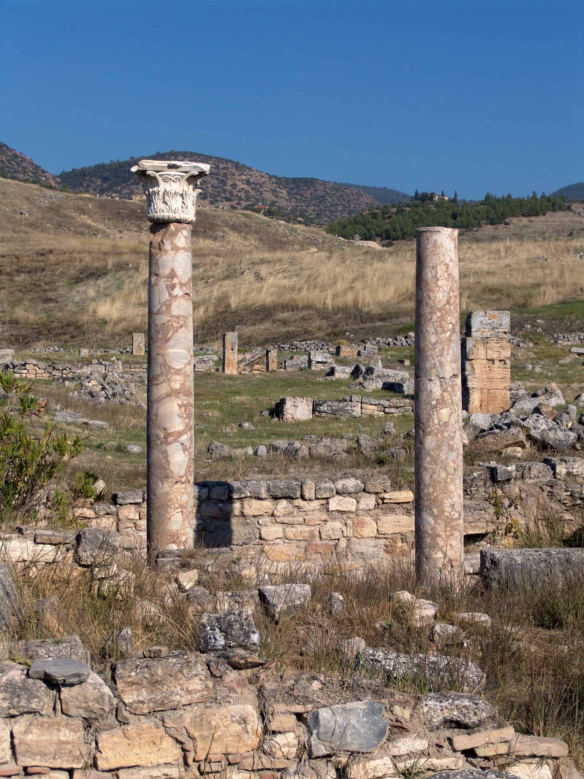 Columns of the baptistry of the Hierapolis Cathedral