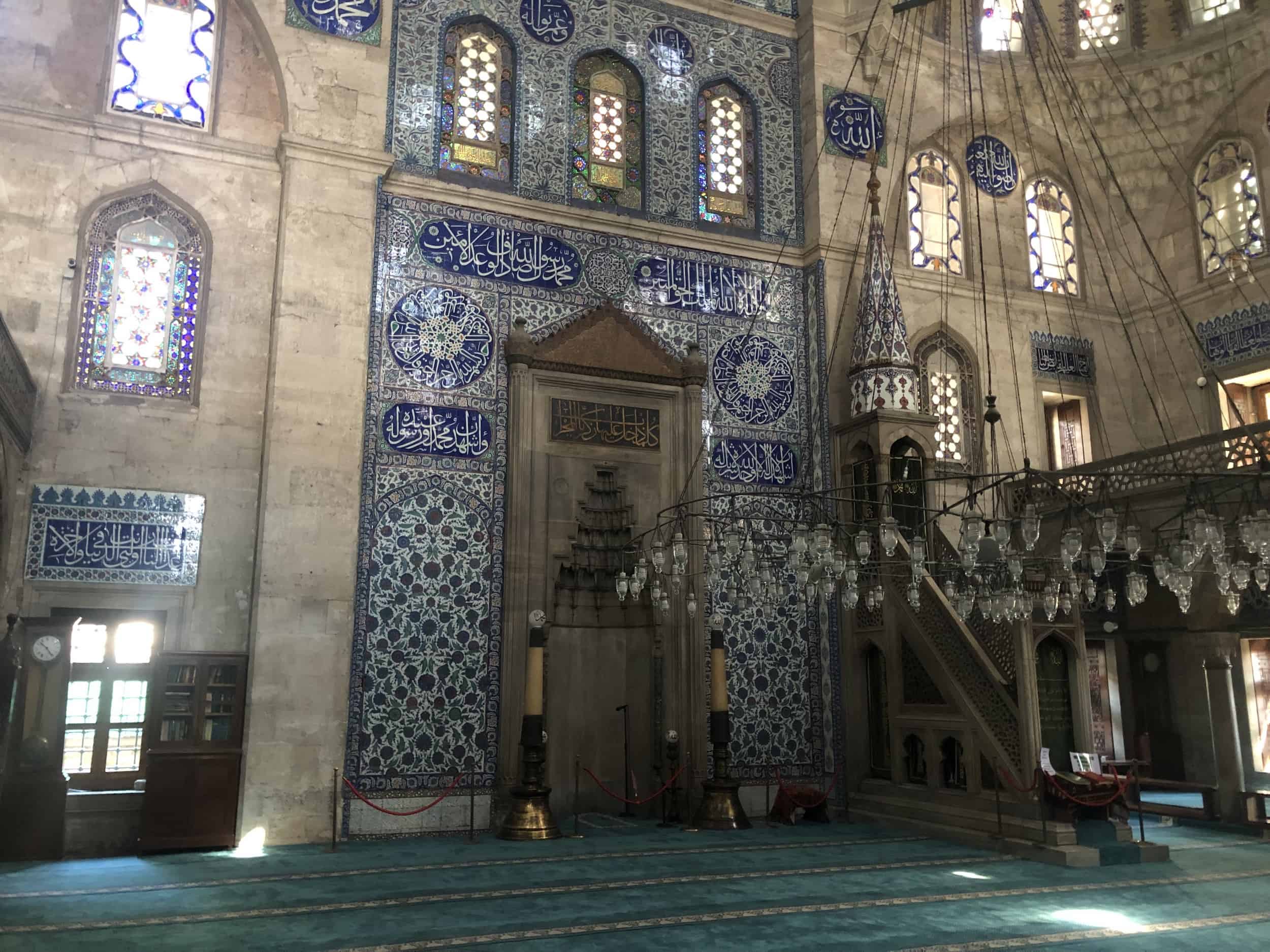 Prayer hall of the Sokollu Mehmed Pasha Mosque in Kadırga, Istanbul, Turkey
