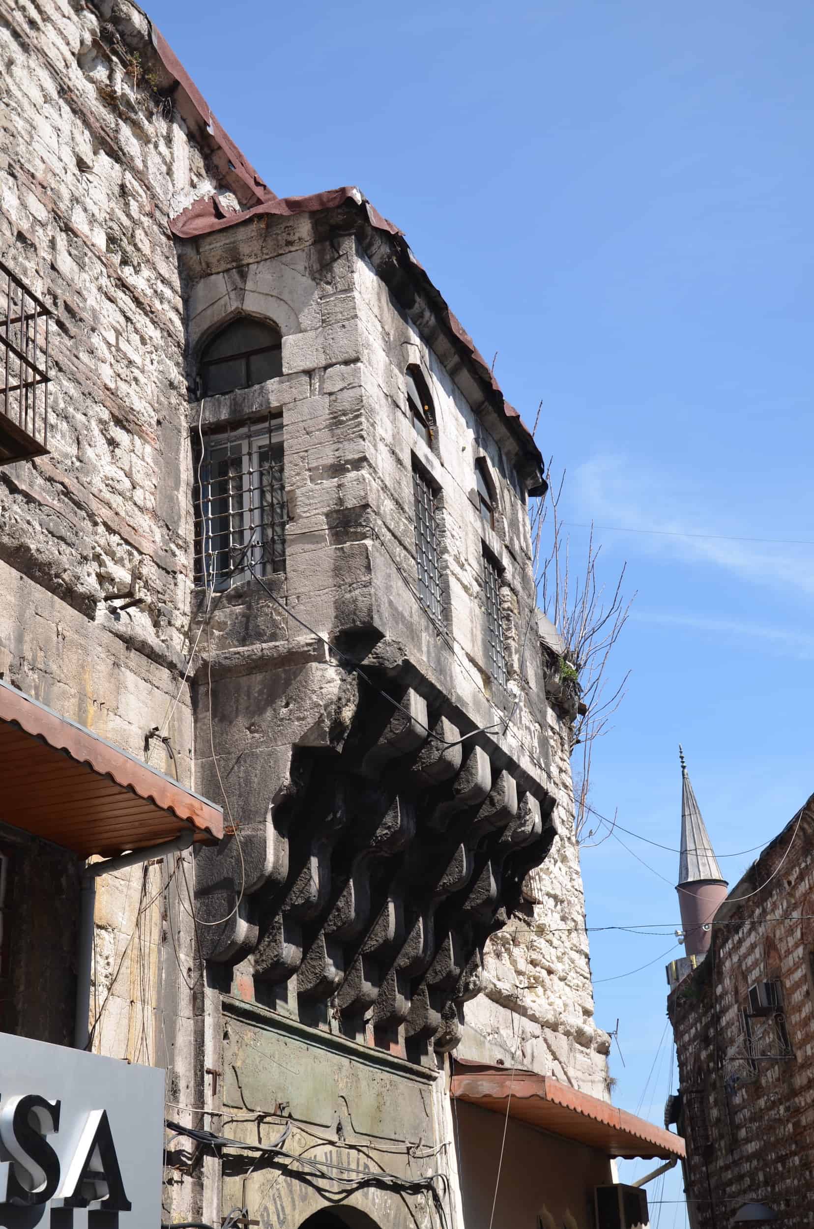 Main entrance at Büyük Valide Han in Istanbul, Turkey