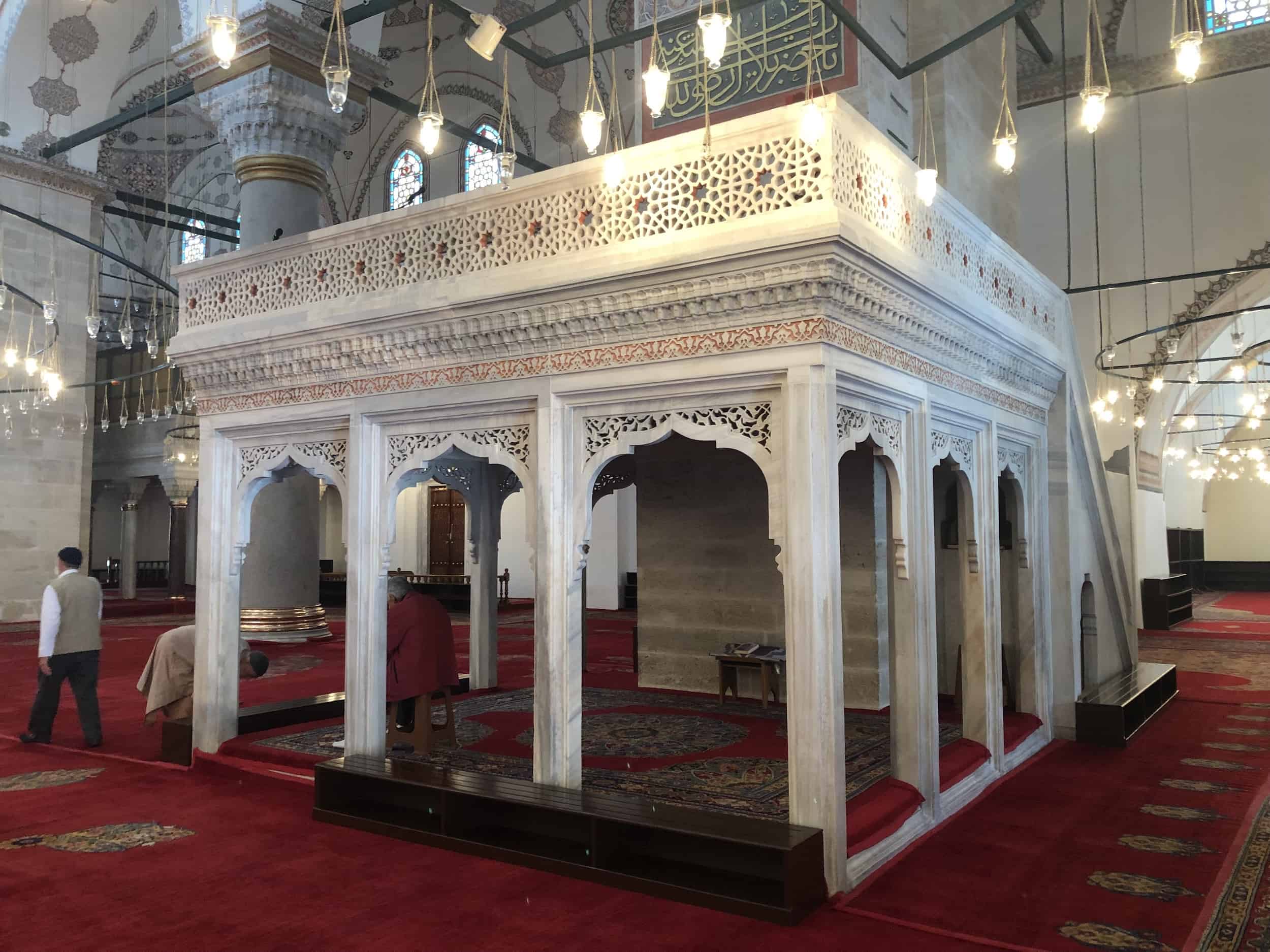 Muezzin's loge of the Bayezid II Mosque in Istanbul, Turkey