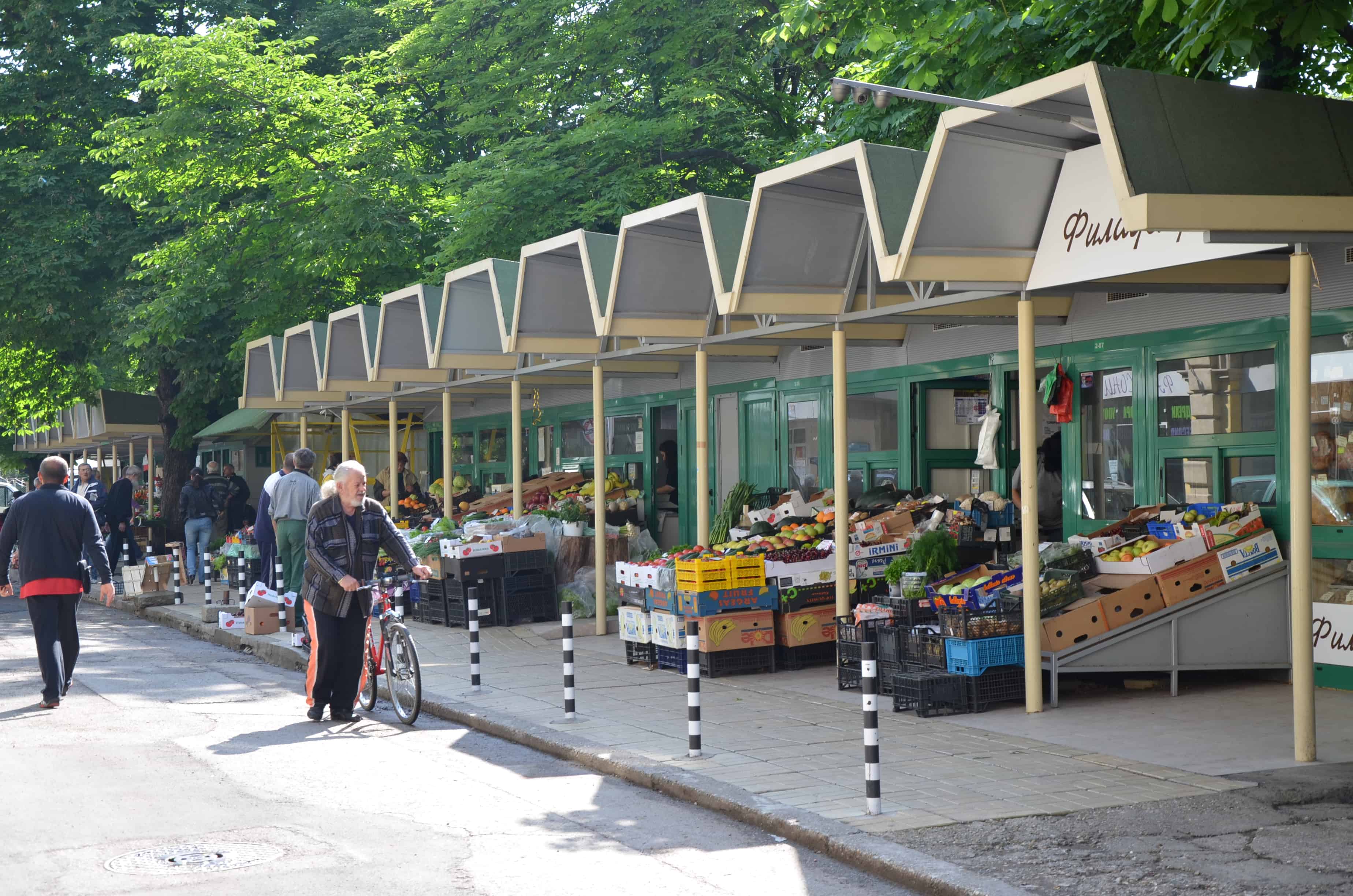 Produce market on Doctor Mustakov Square in Ruse, Bulgaria