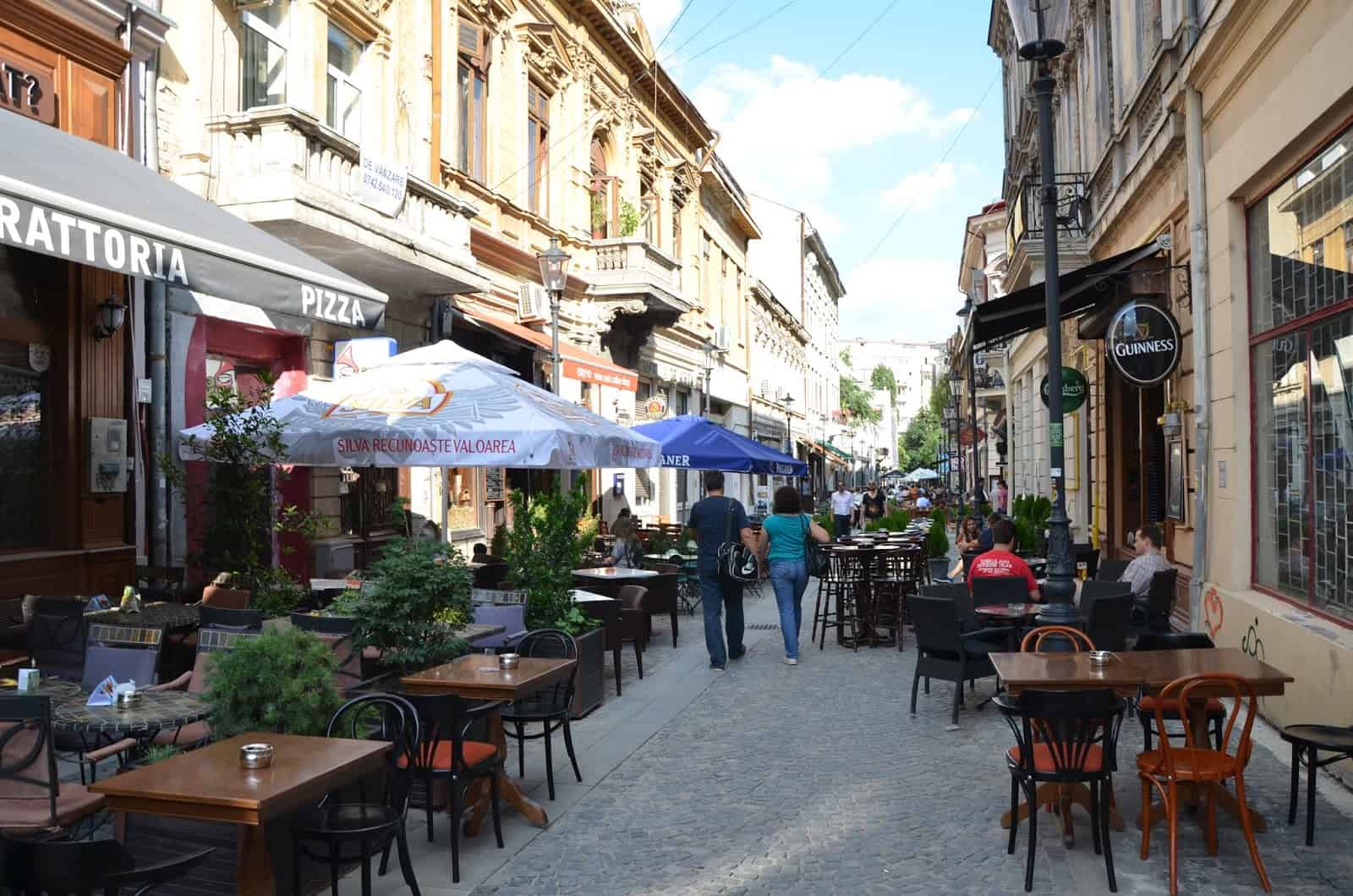 Strada Lipscani in Bucharest, Romania