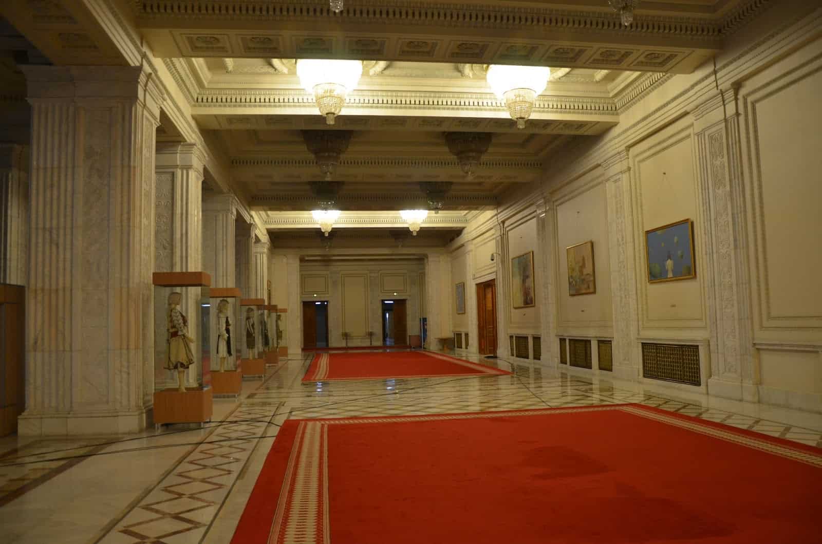 Press hall at Palace of Parliament in Bucharest, Romania