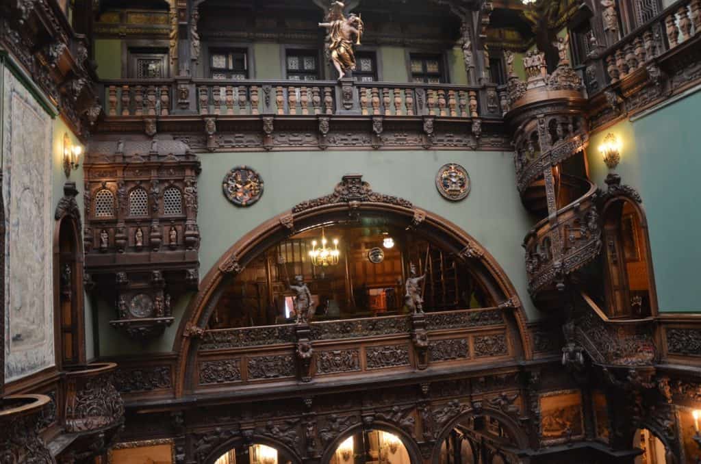 View of the Hall of Honour at Peleș Castle in Sinaia, Romania