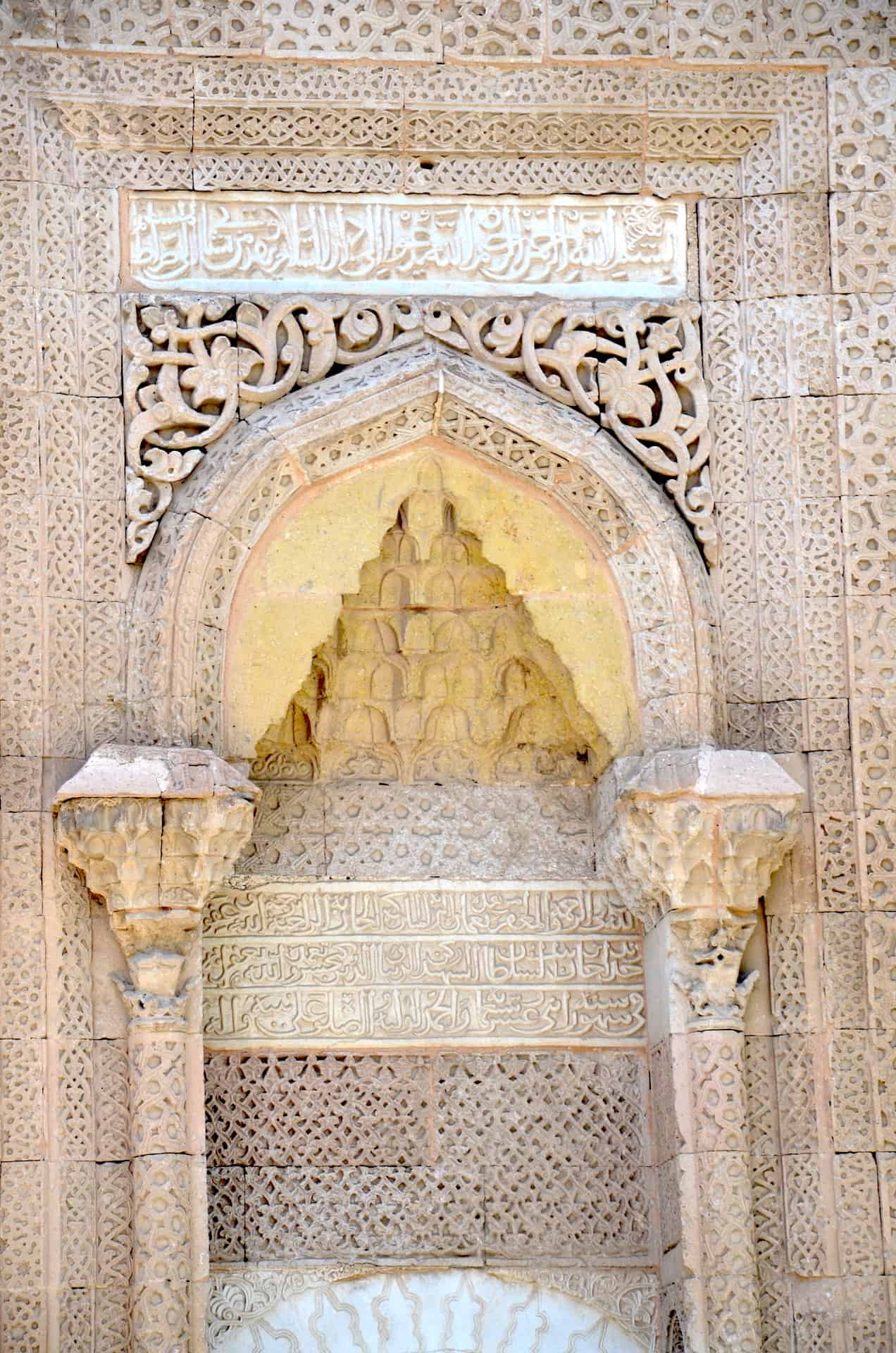Decorative stonework on the Tomb of Hüdavend Hatun