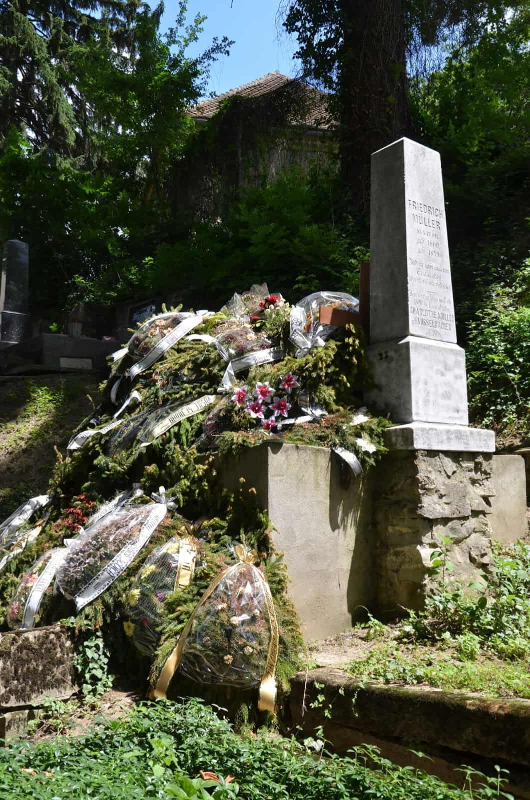 Grave of Friedrich Müller at the German cemetery in Sighişoara, Romania