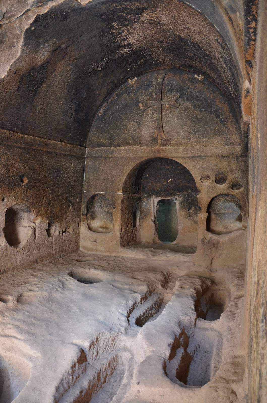 Tombs at Eski Gümüşler Monastery in Turkey