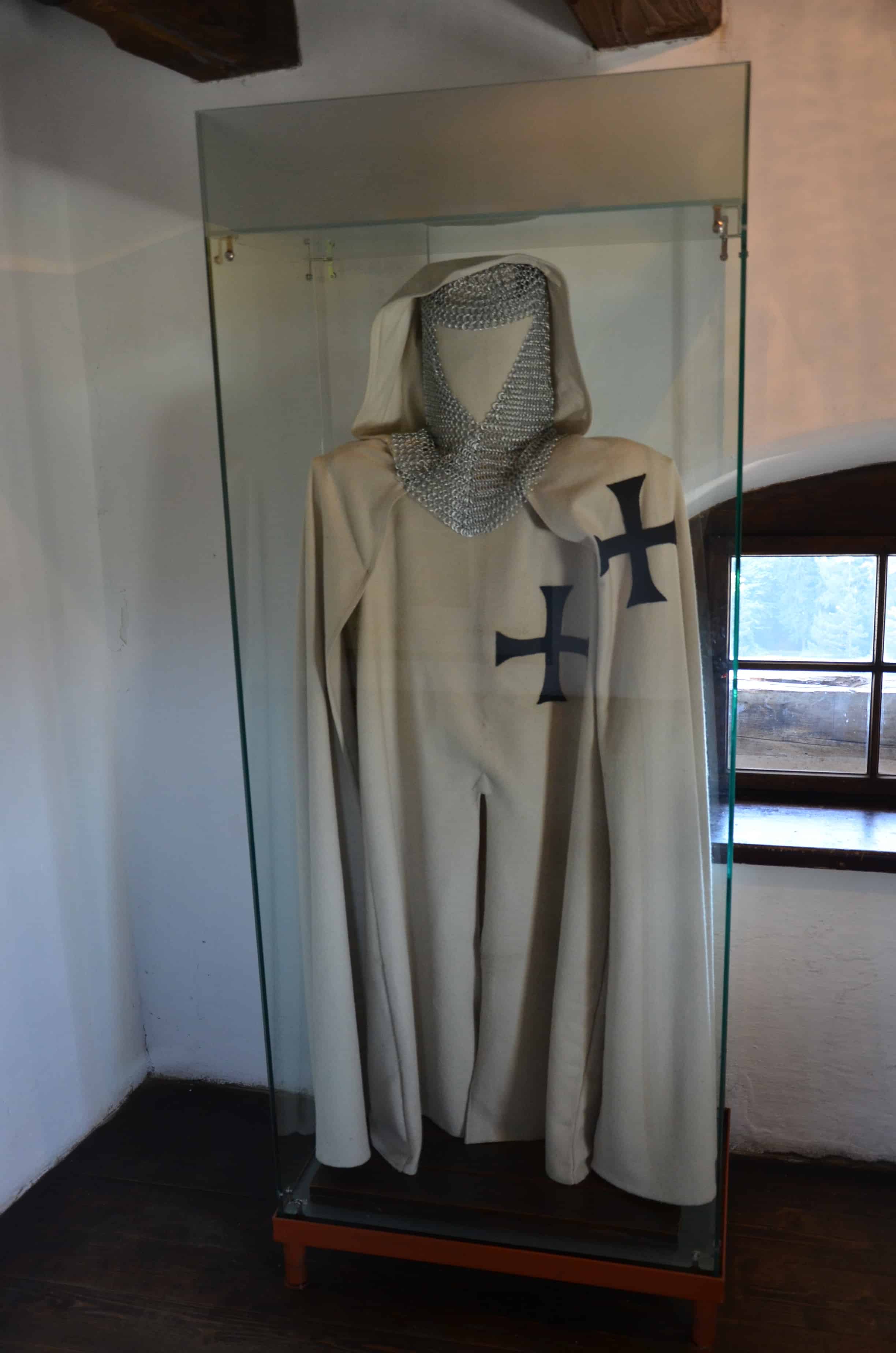 Teutonic knight costume at Bran Castle in Bran, Romania