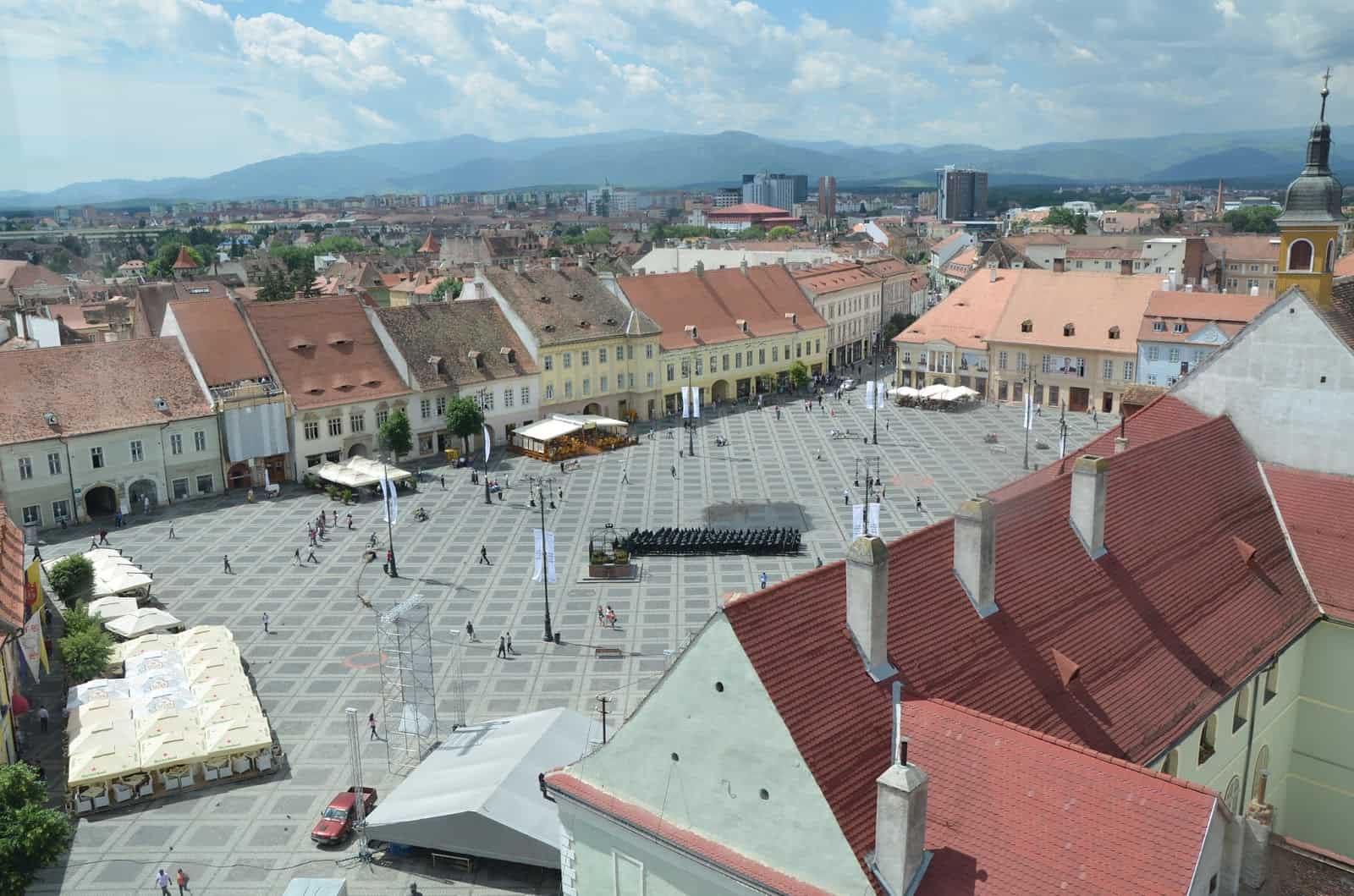 Grand Square from Council Tower in Sibiu, Romania