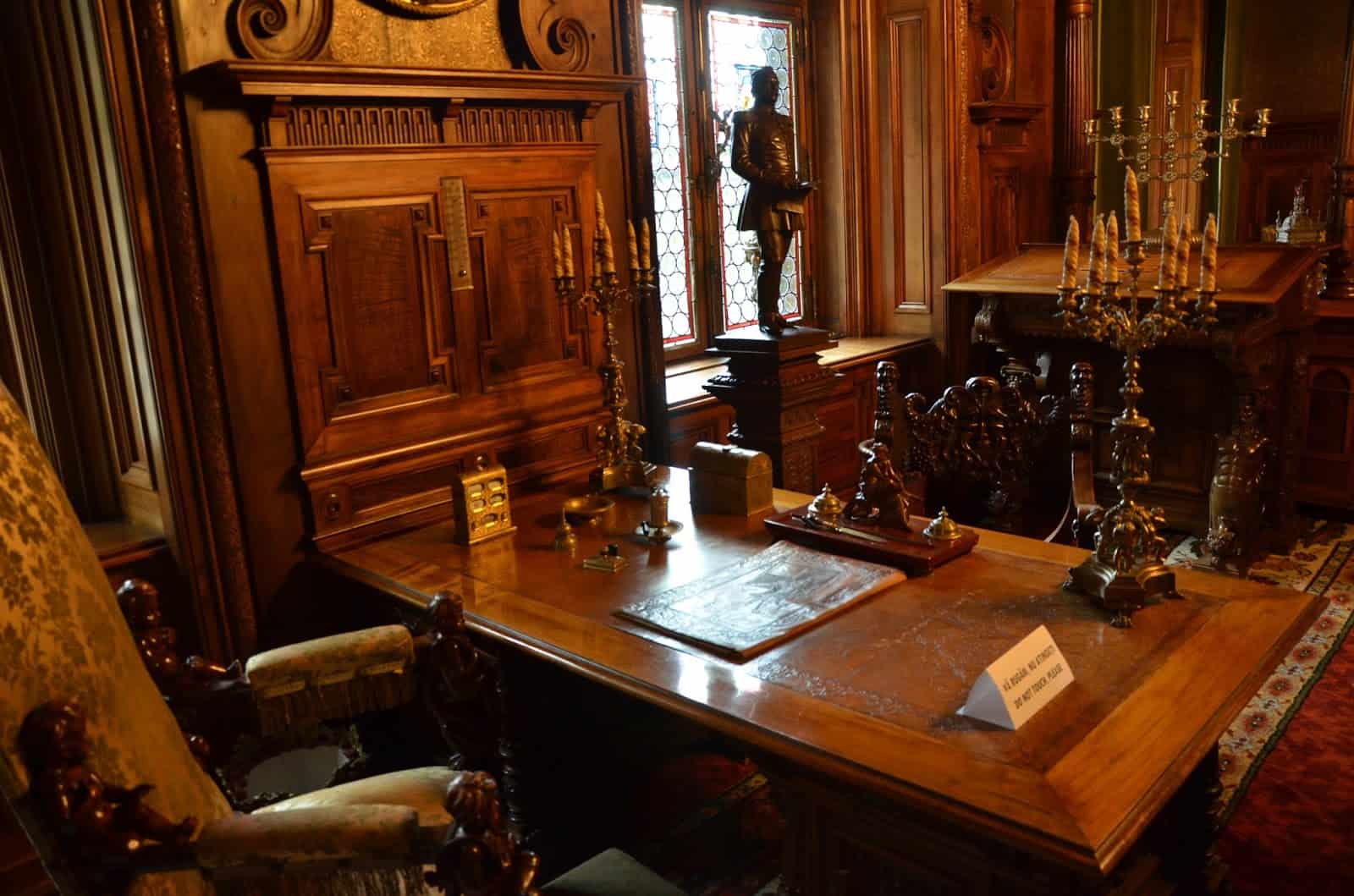 King's office at Peleș Castle in Sinaia, Romania