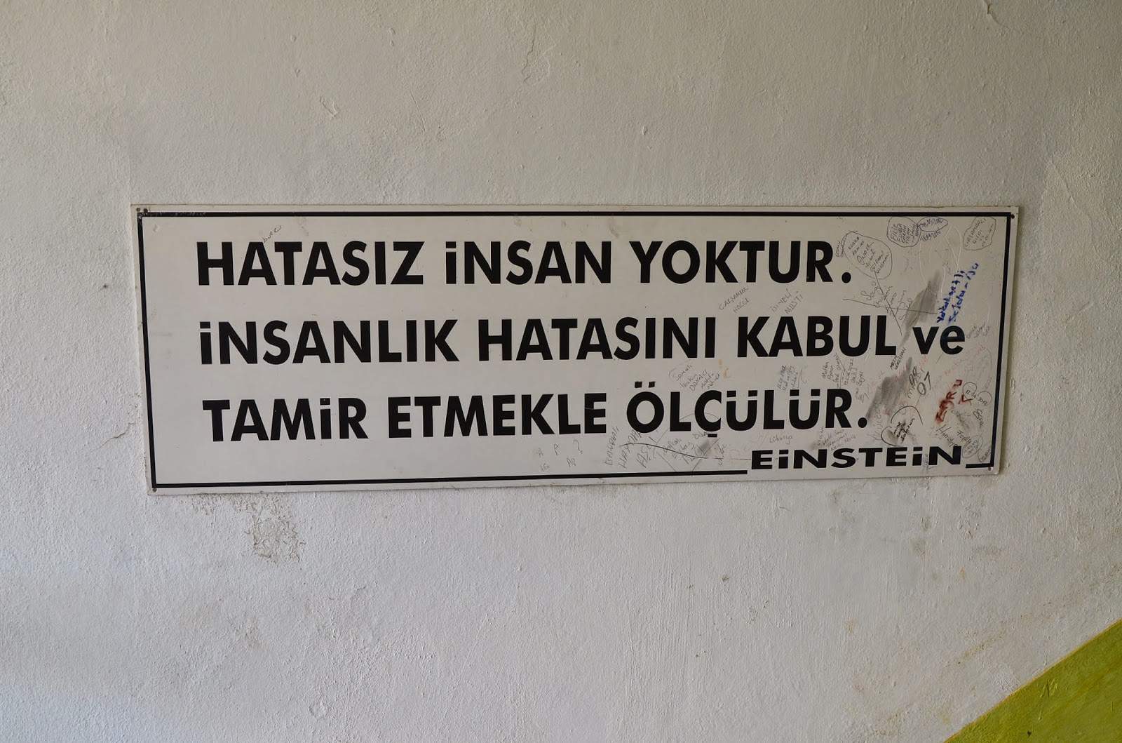 Quote by Albert Einstein at Sinop Cezaevi in Sinop, Turkey