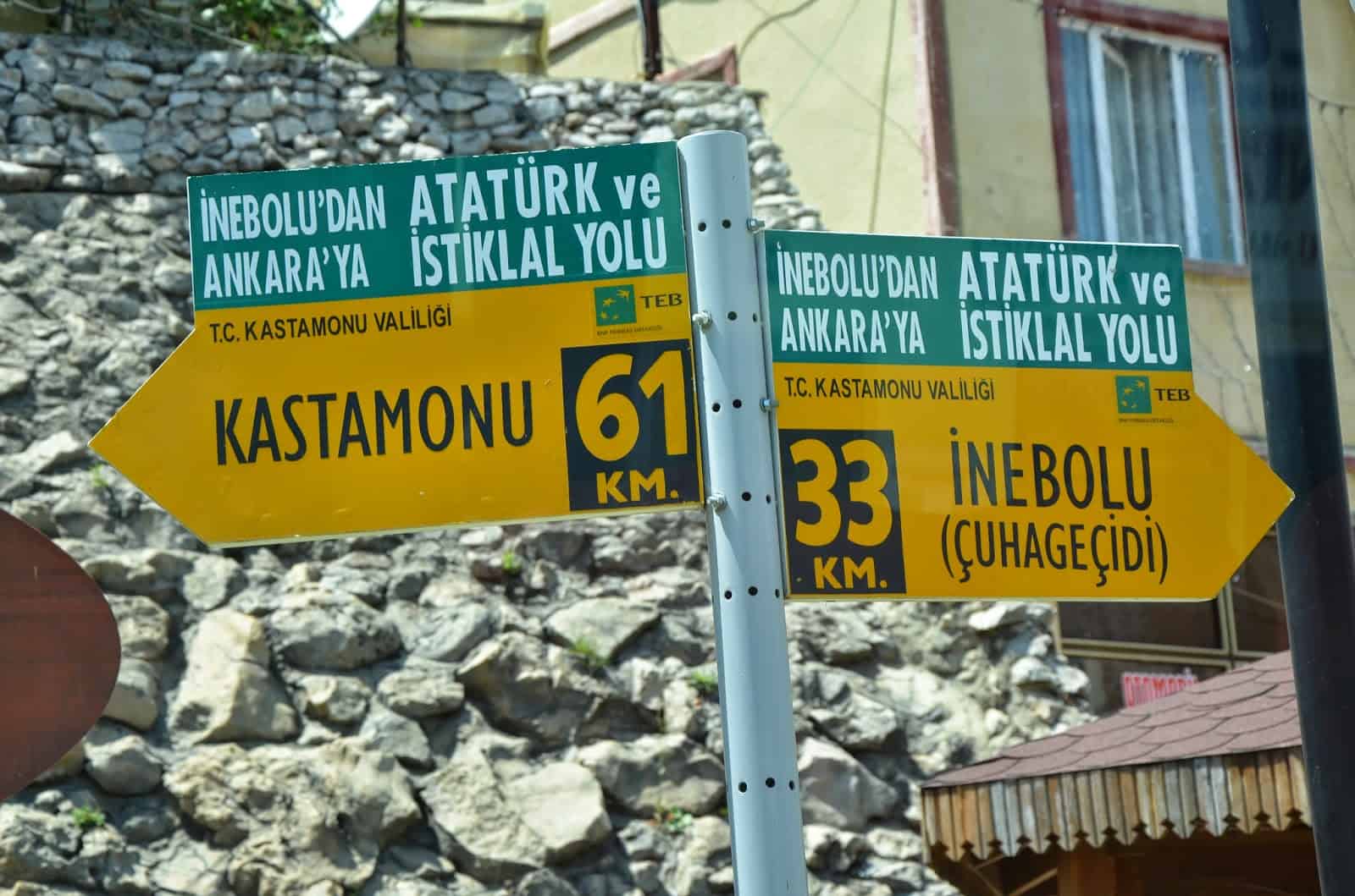 Atatürk ve İstiklal Yolu from Kastamonu to İnebolu, Turkey