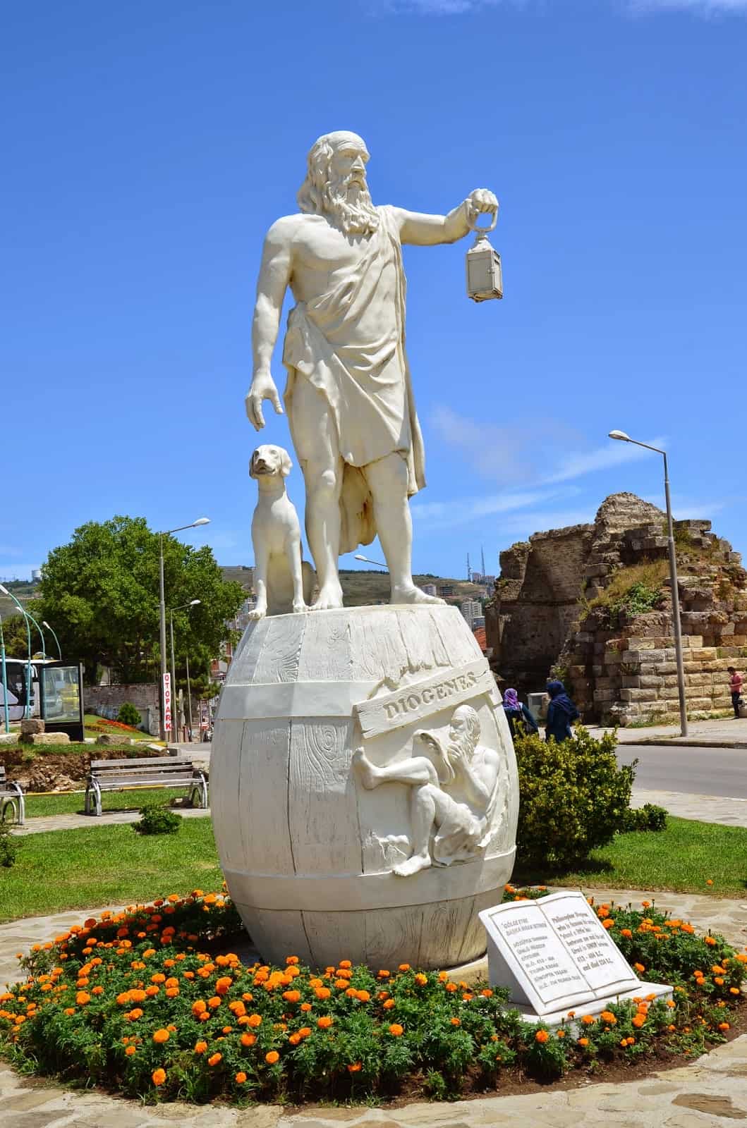 Diogenes monument in Sinop, Turkey