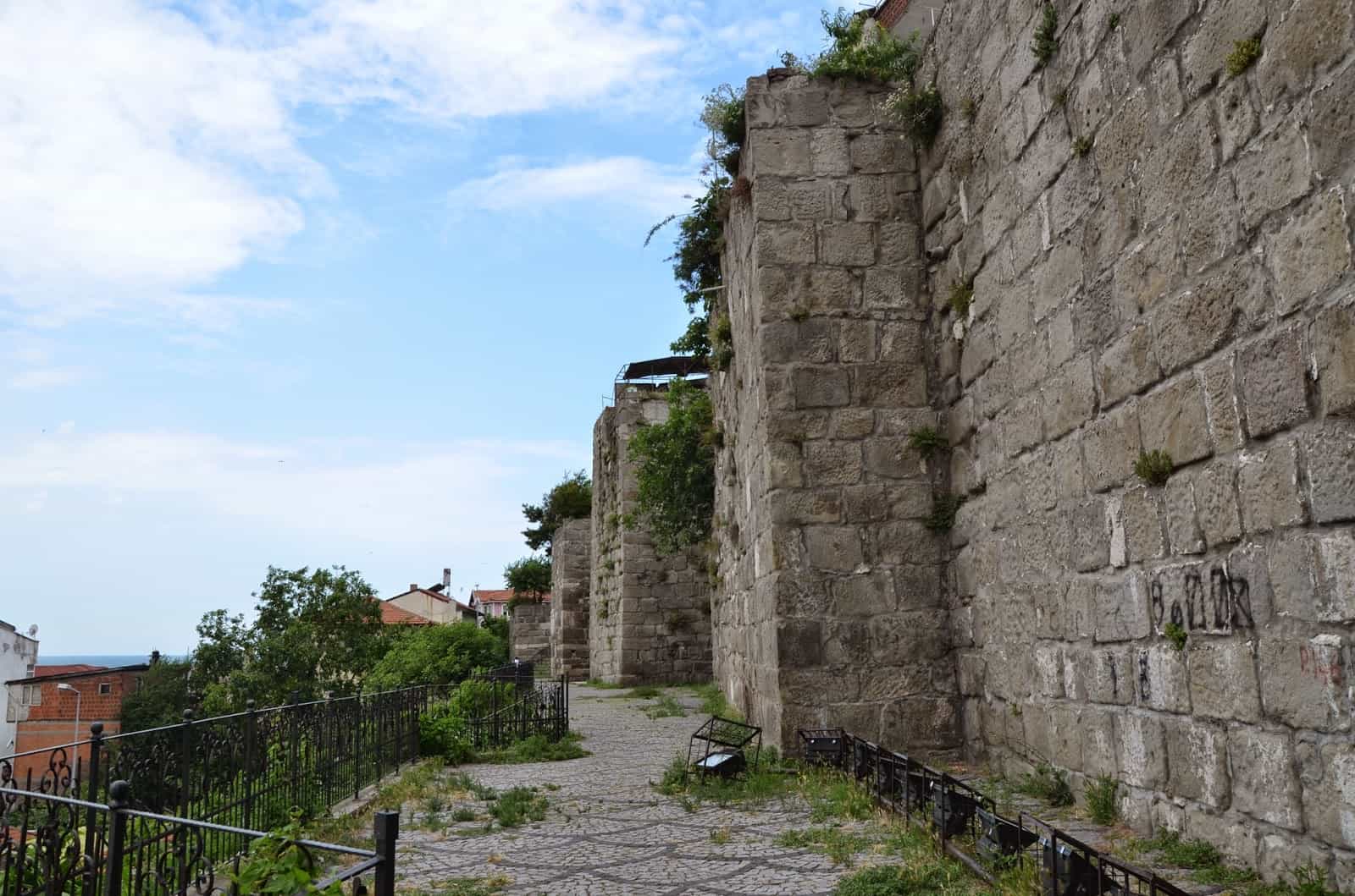 Castle walls of Kale in Amasra, Turkey
