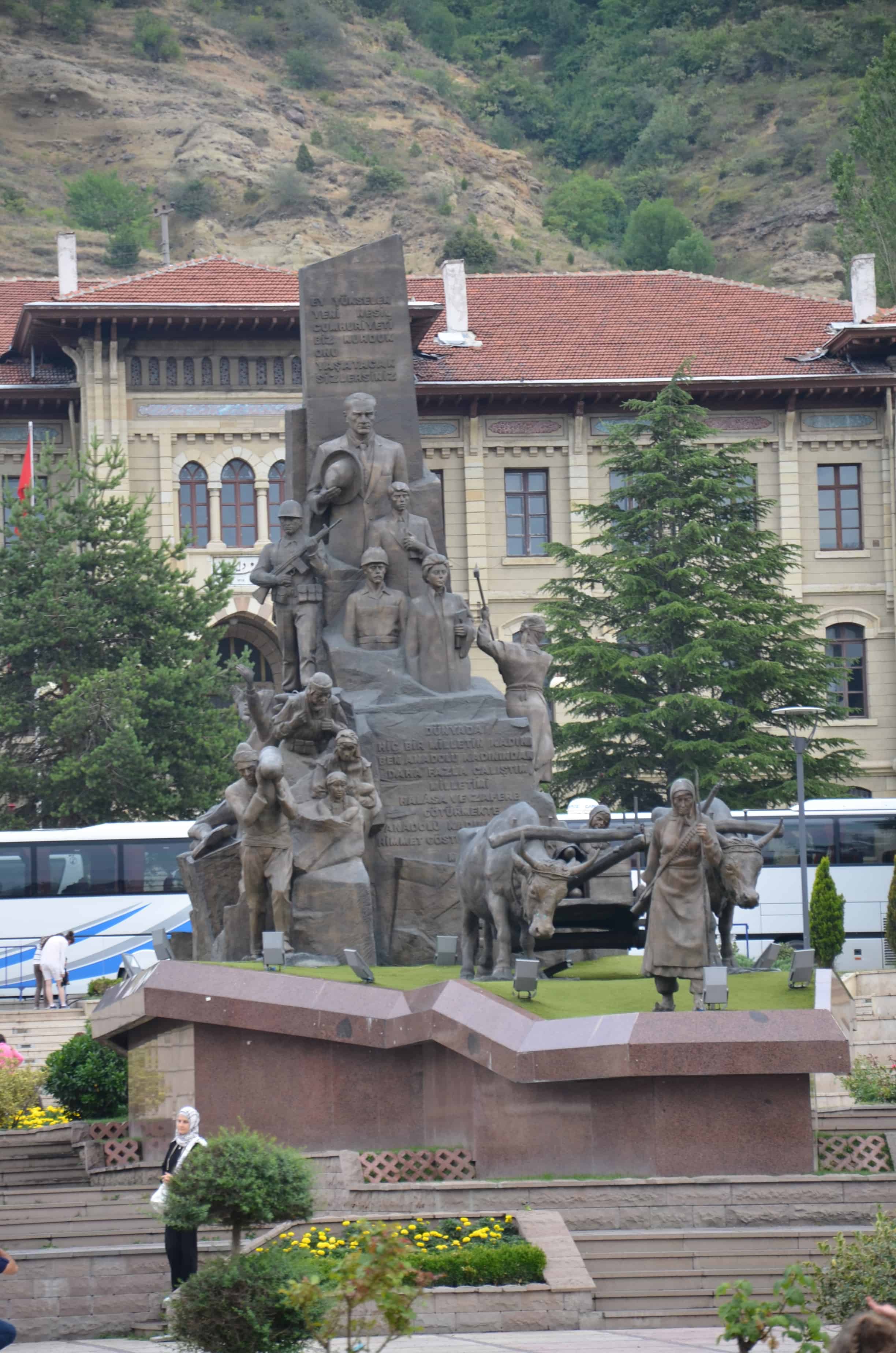 Atatürk monument at Cumhuriyet Meydanı in Kastamonu, Turkey