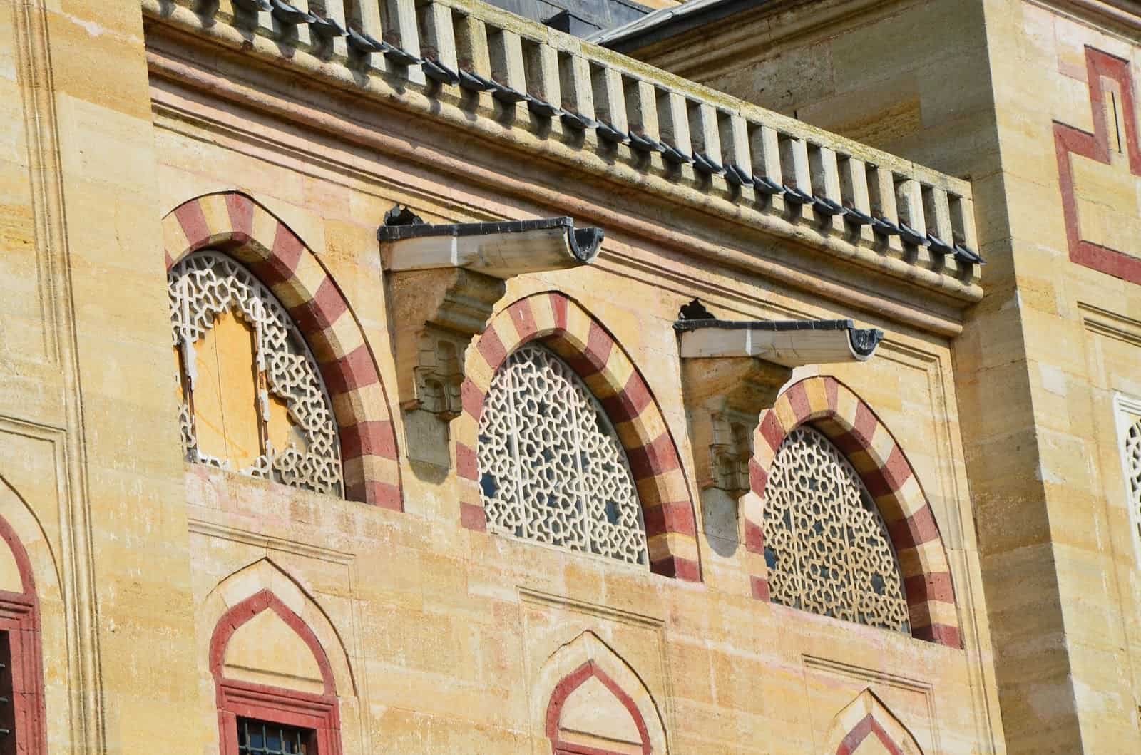 Detail on the exterior of the Selimiye Mosque in Edirne, Turkey