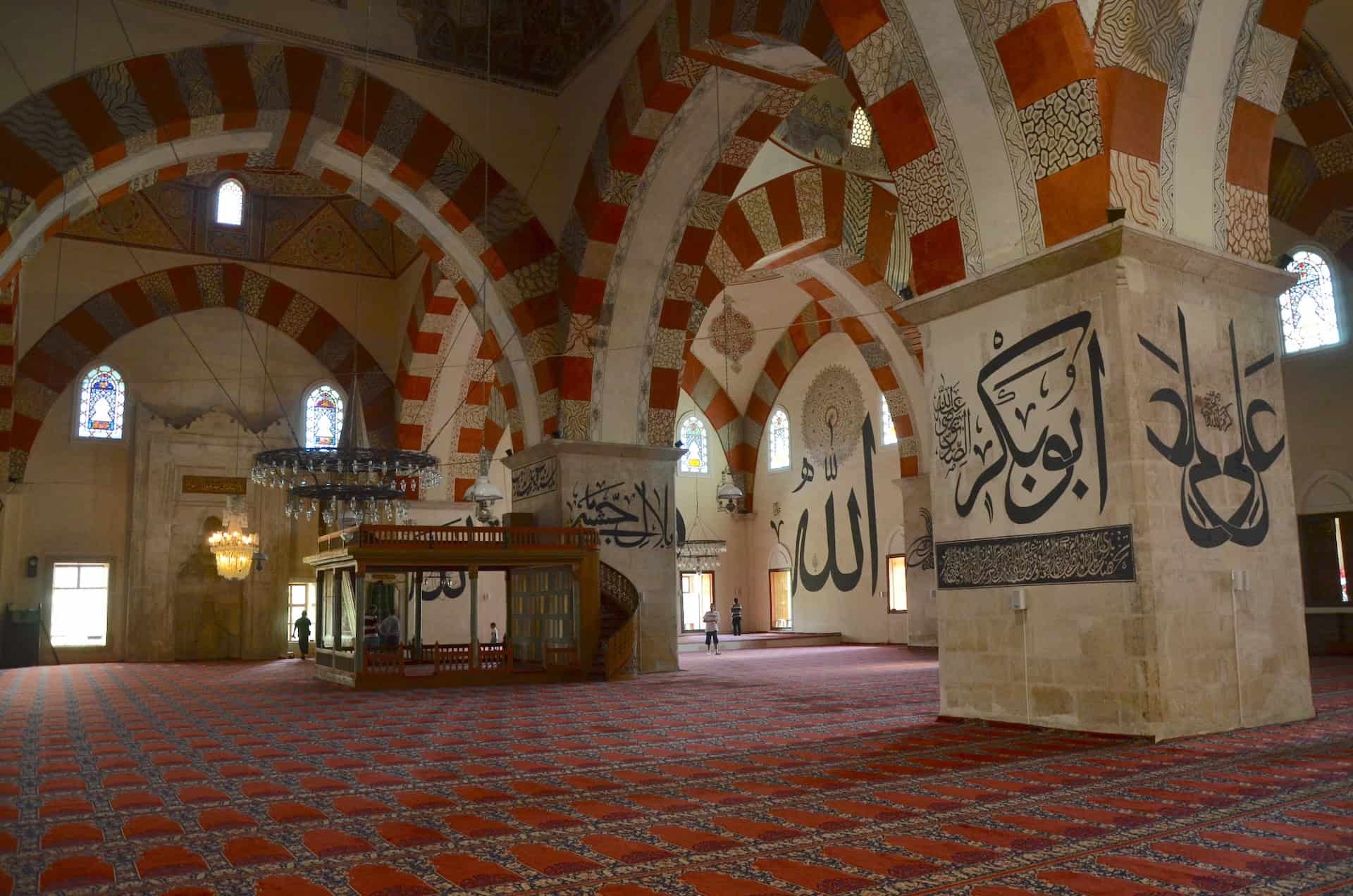 Prayer hall of the Old Mosque (Eski Cami) in Edirne, Turkey