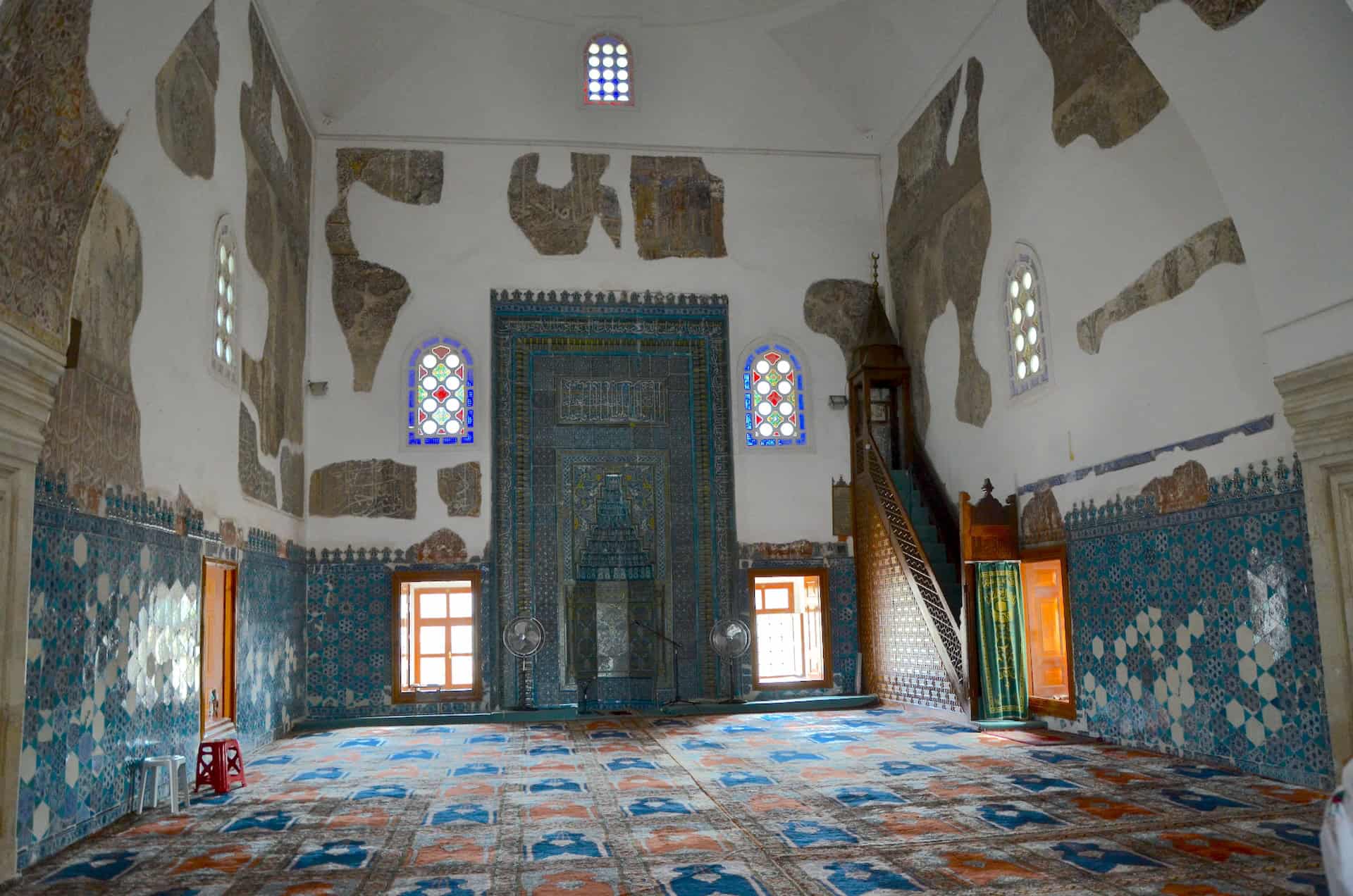 Prayer hall of the Muradiye Mosque in the Edirne city center, Turkey