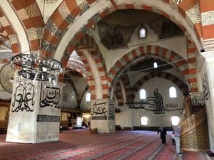 Arches at Old Mosque (Eski Cami) in Edirne, Turkey