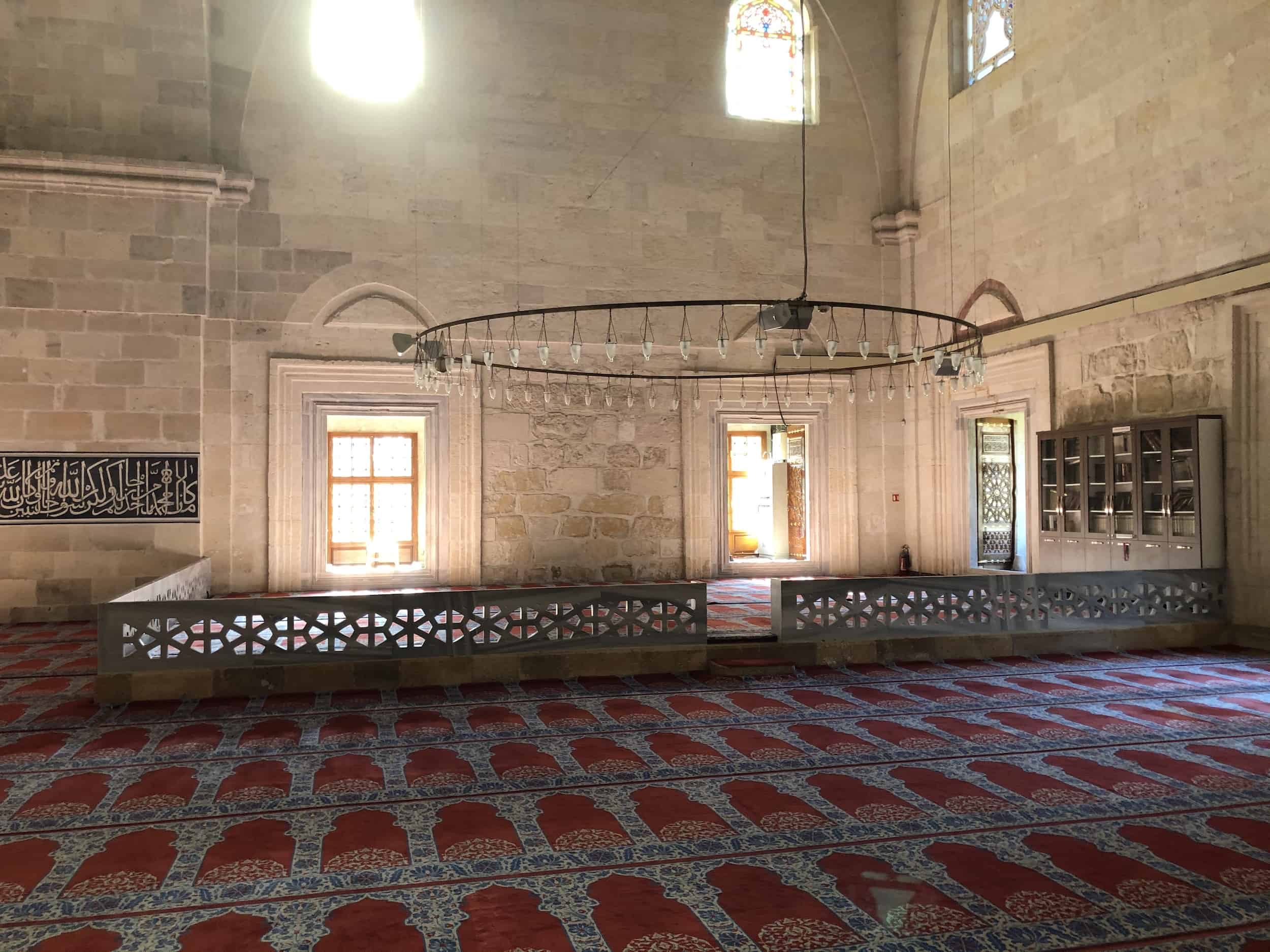 A section of the prayer hall at the Mosque with Three Balconies in the Edirne historic city center, Turkey