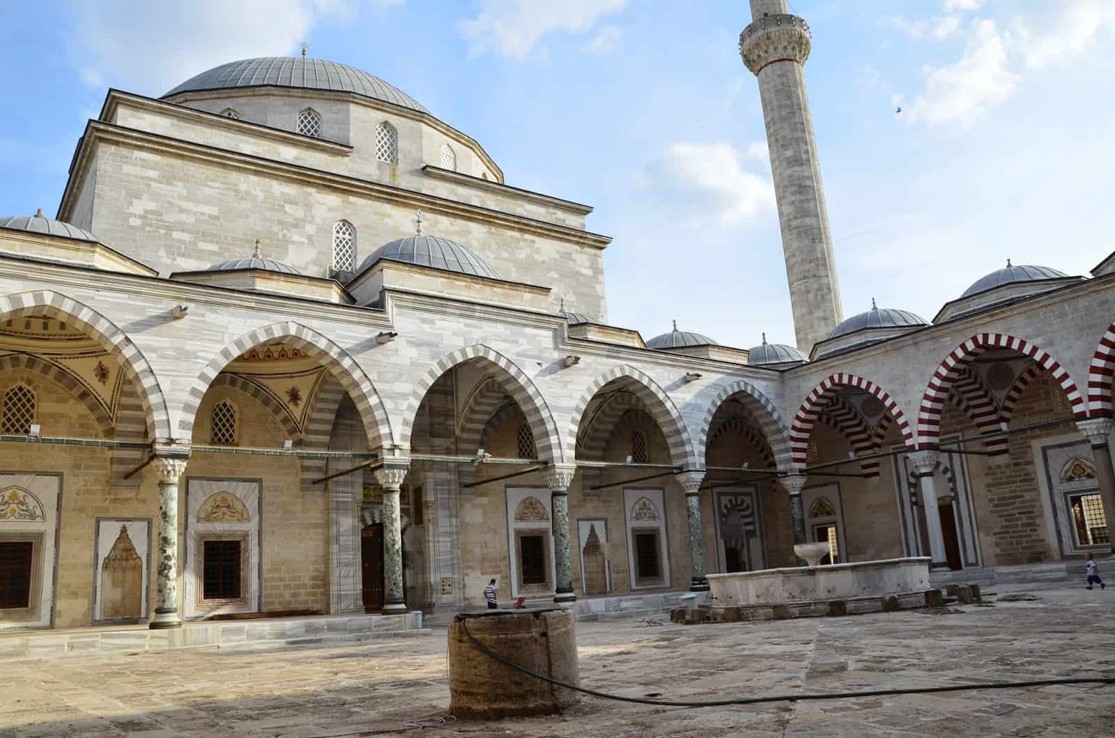Inner courtyard at the Bayezid II Mosque at the Bayezid II Complex in Edirne, Turkey
