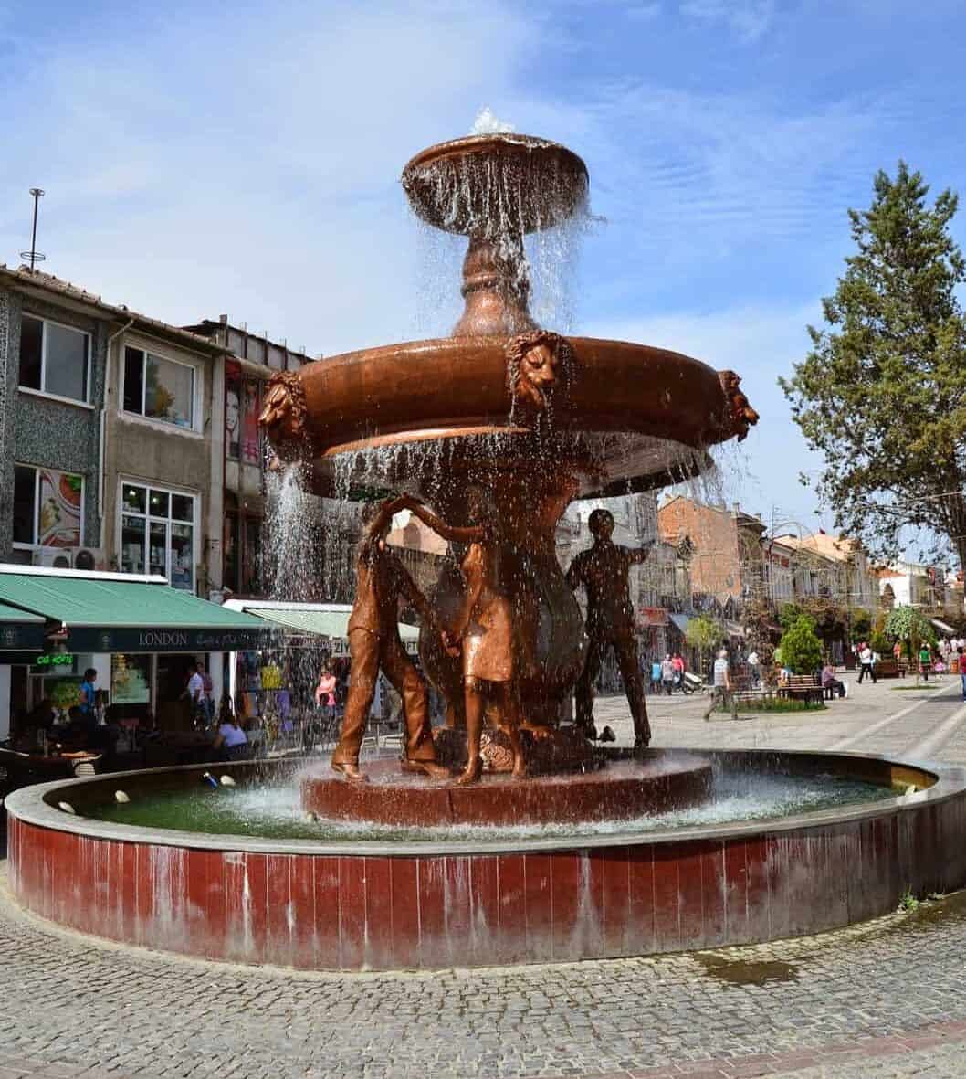 Fountain on Saraçlar Street in the Edirne historic city center, Turkey