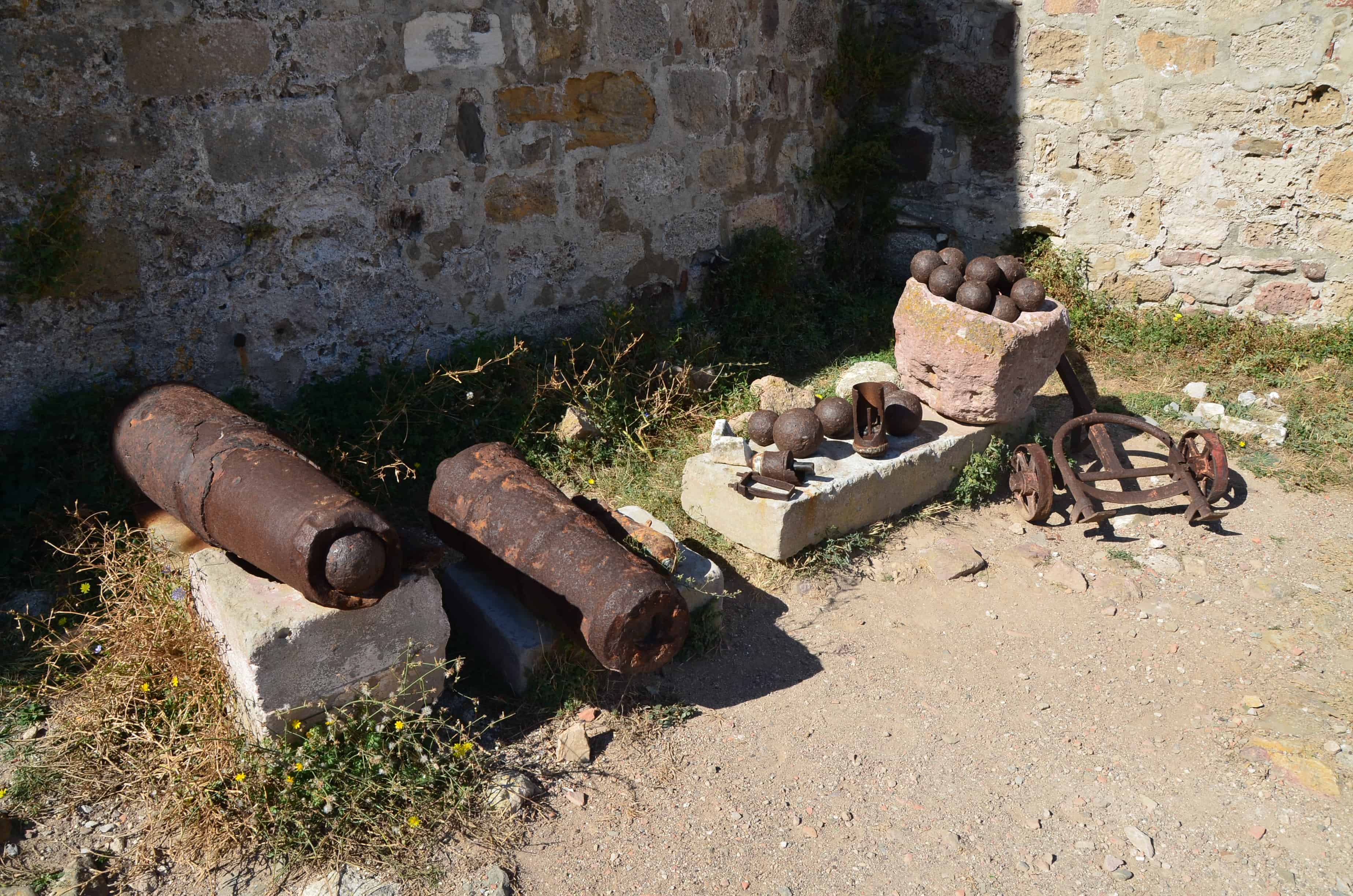 Ottoman cannons at Bozcaada Kalesi in Bozcaada, Turkey