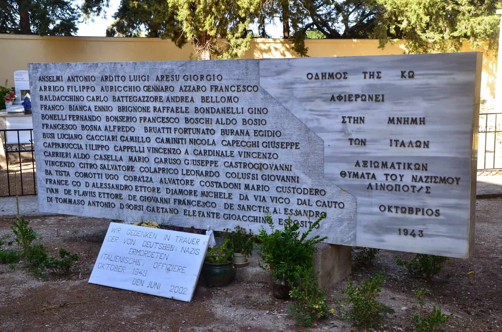 Memorial for Italian officers in Kos, Greece