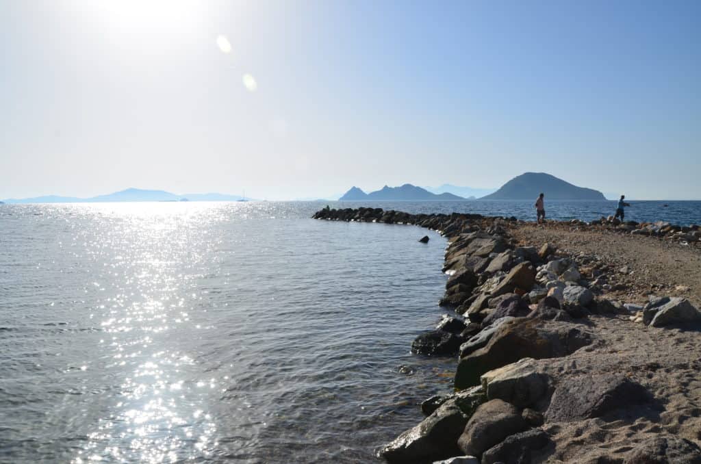 Beach in Turgutreis, Turkey