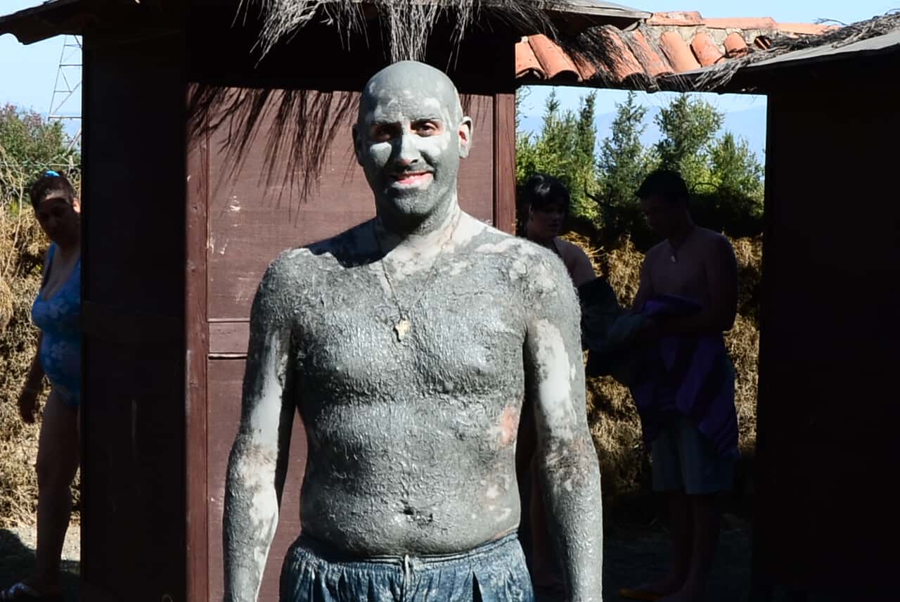 Me at the mud bath near Dalyan, Turkey