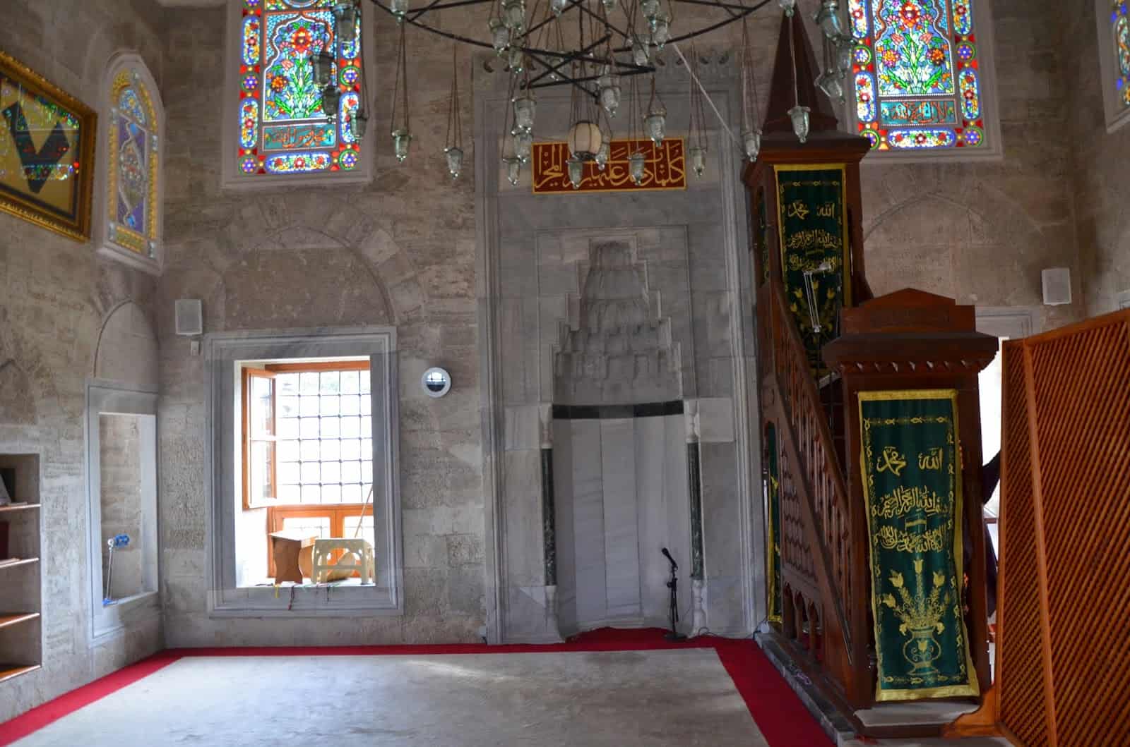 Prayer hall of the Şemsi Pasha Mosque in Üsküdar, Istanbul, Turkey