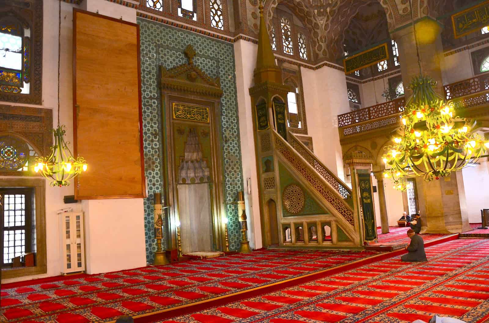 Prayer hall of the Yeni Valide Mosque in Üsküdar, Istanbul, Turkey