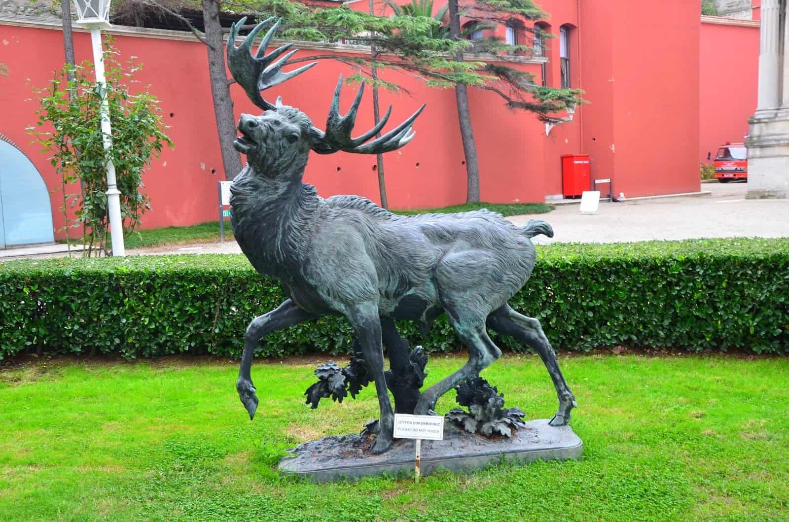 Sculpture at Beylerbeyi Palace in Beylerbeyi, Istanbul, Turkey