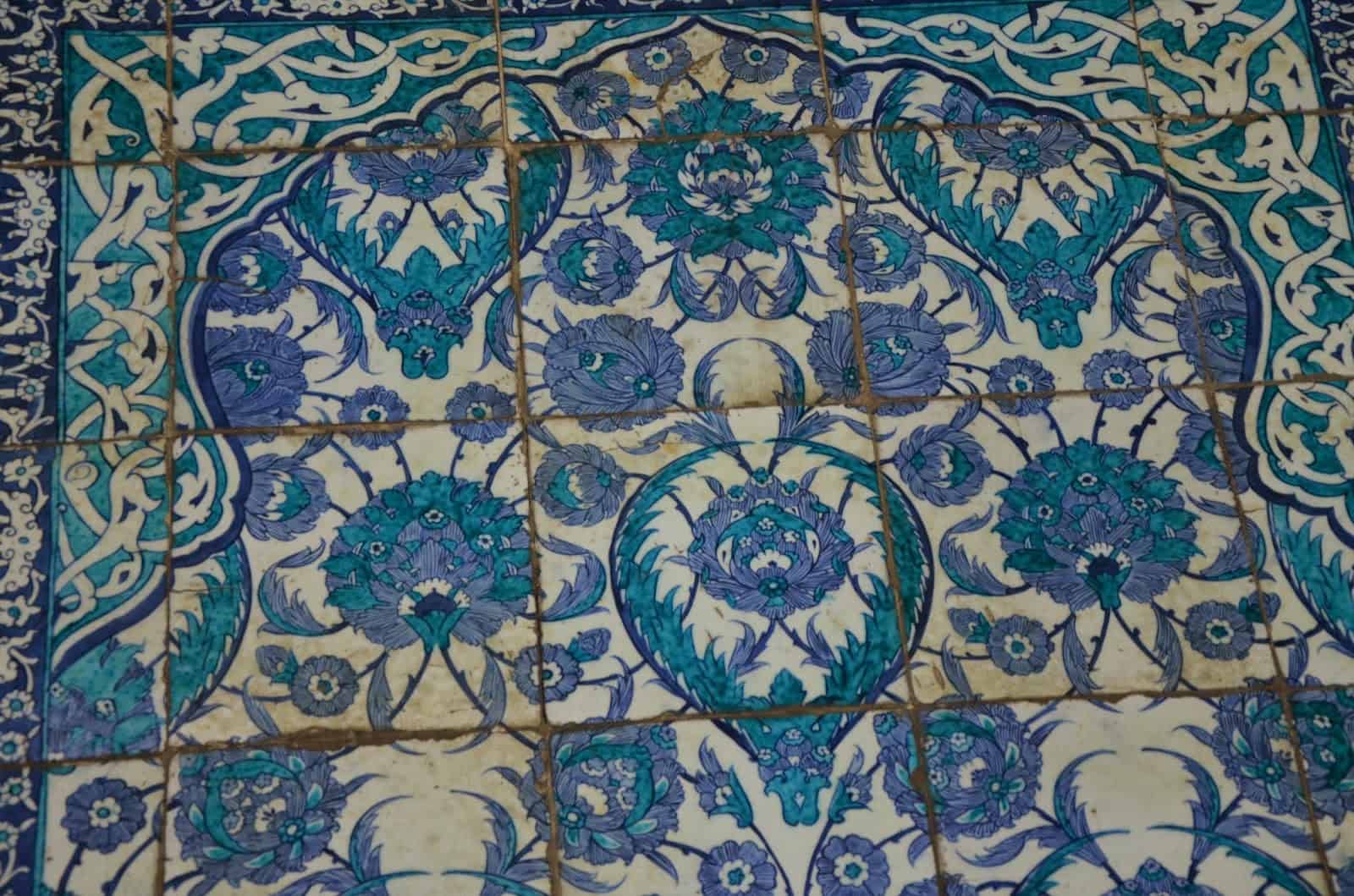 Iznik tiles in the Tiled Mosque in Üsküdar, Istanbul, Turkey