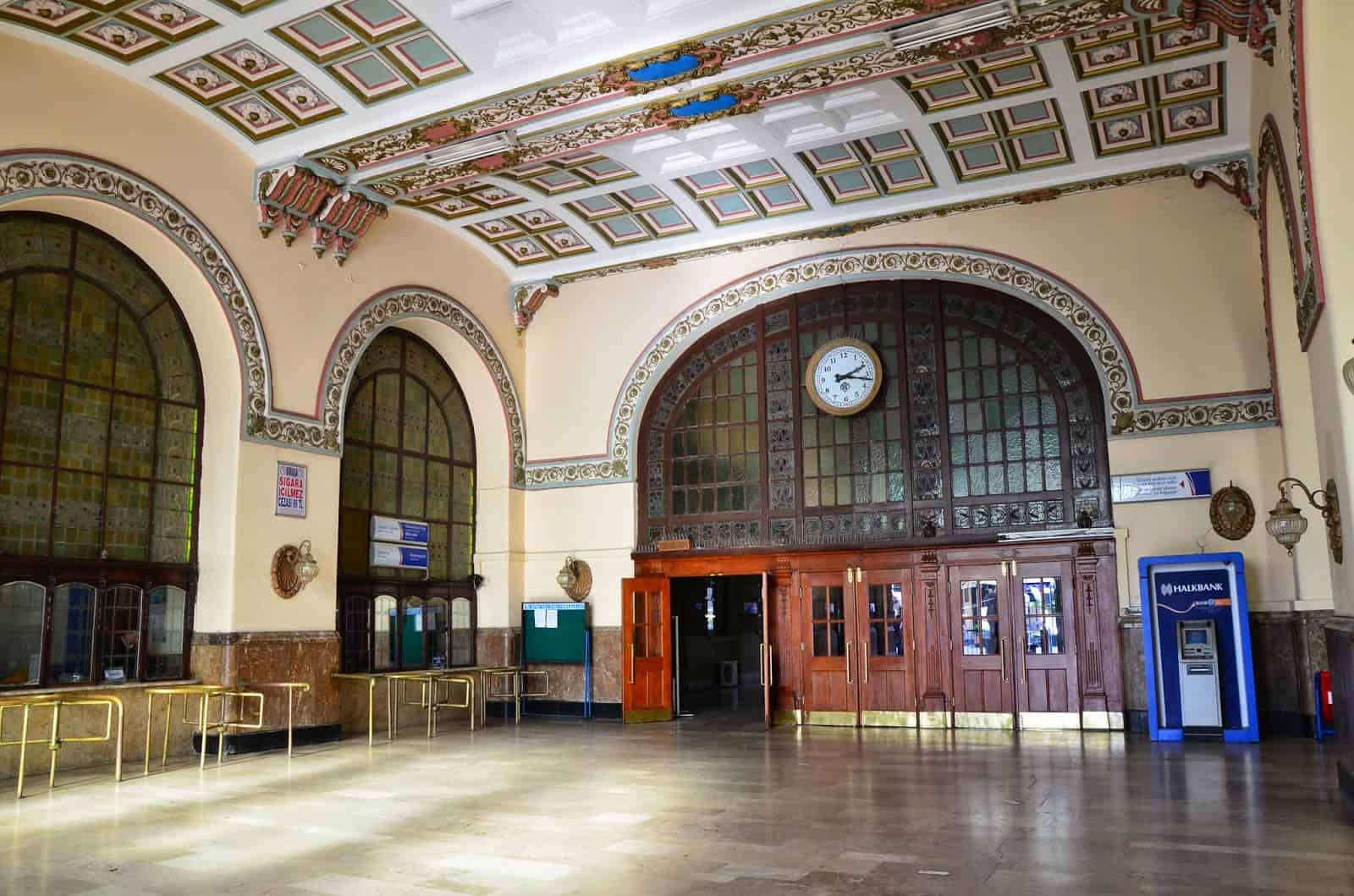 Lobby of the Haydarpaşa Railway Station in Kadıköy, Istanbul, Turkey