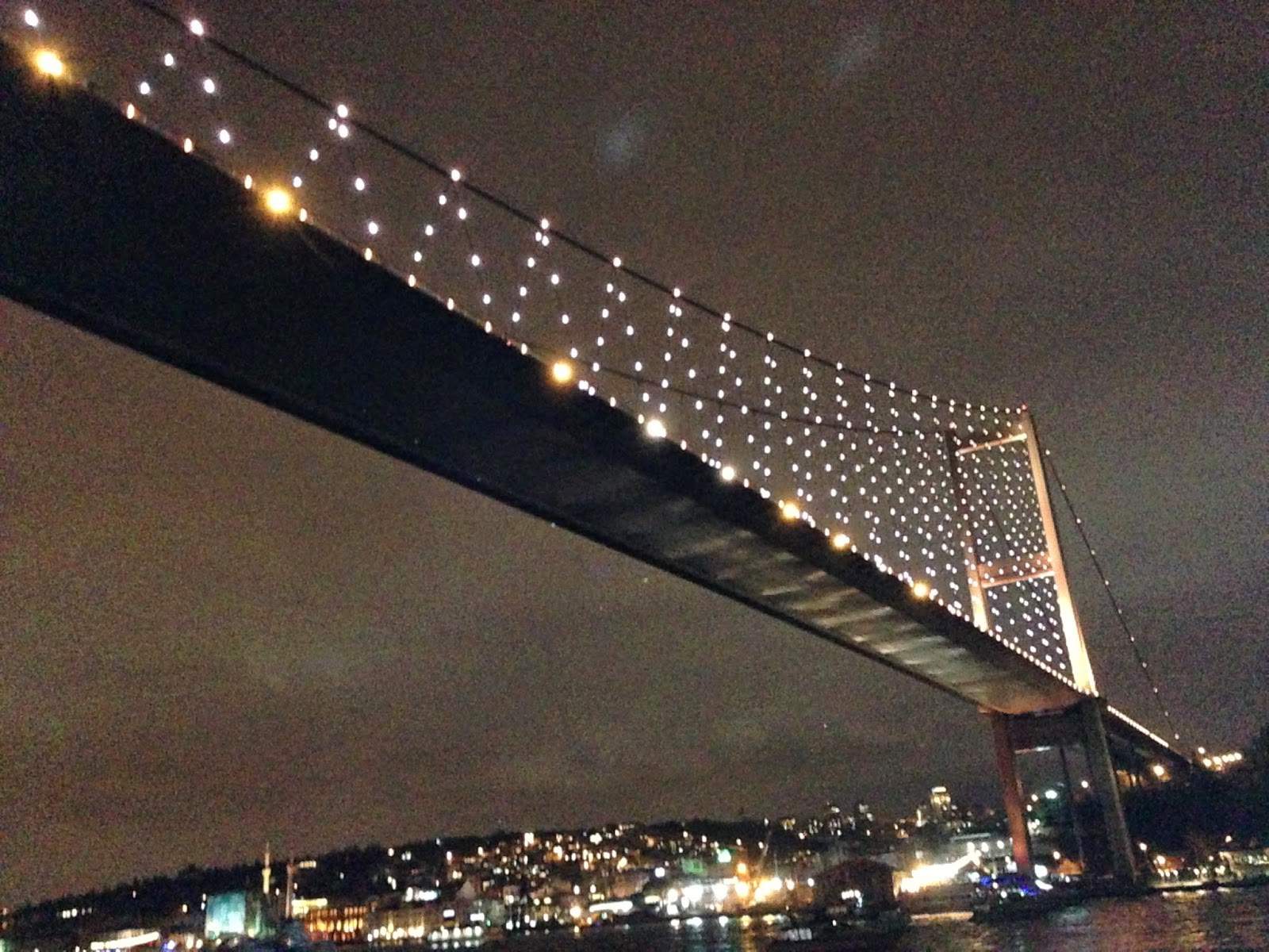Boğaziçi Köprüsü on New Year's Eve in Istanbul, Turkey