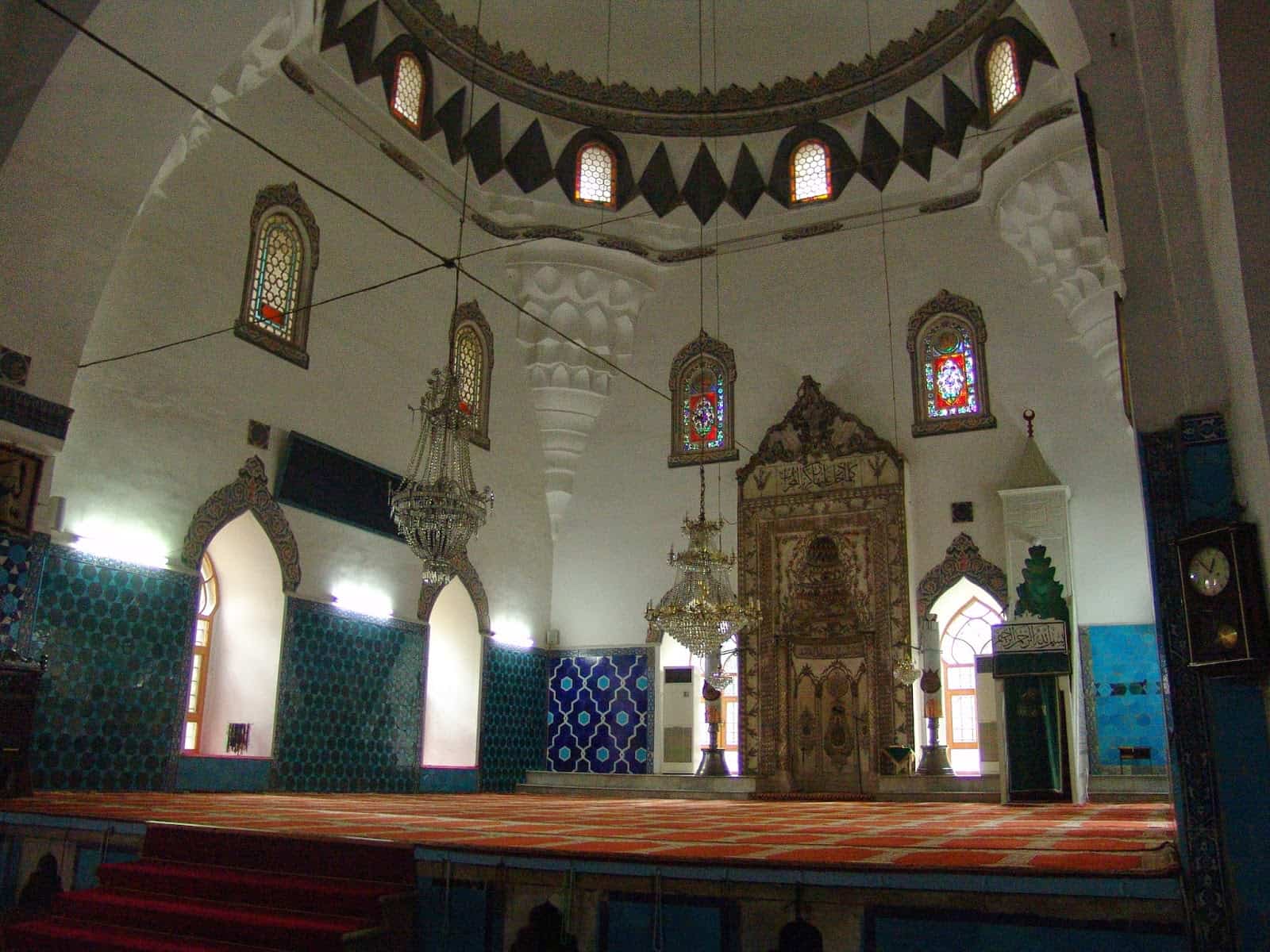 Prayer hall of the Muradiye Mosque at the Muradiye Complex in Bursa, Turkey