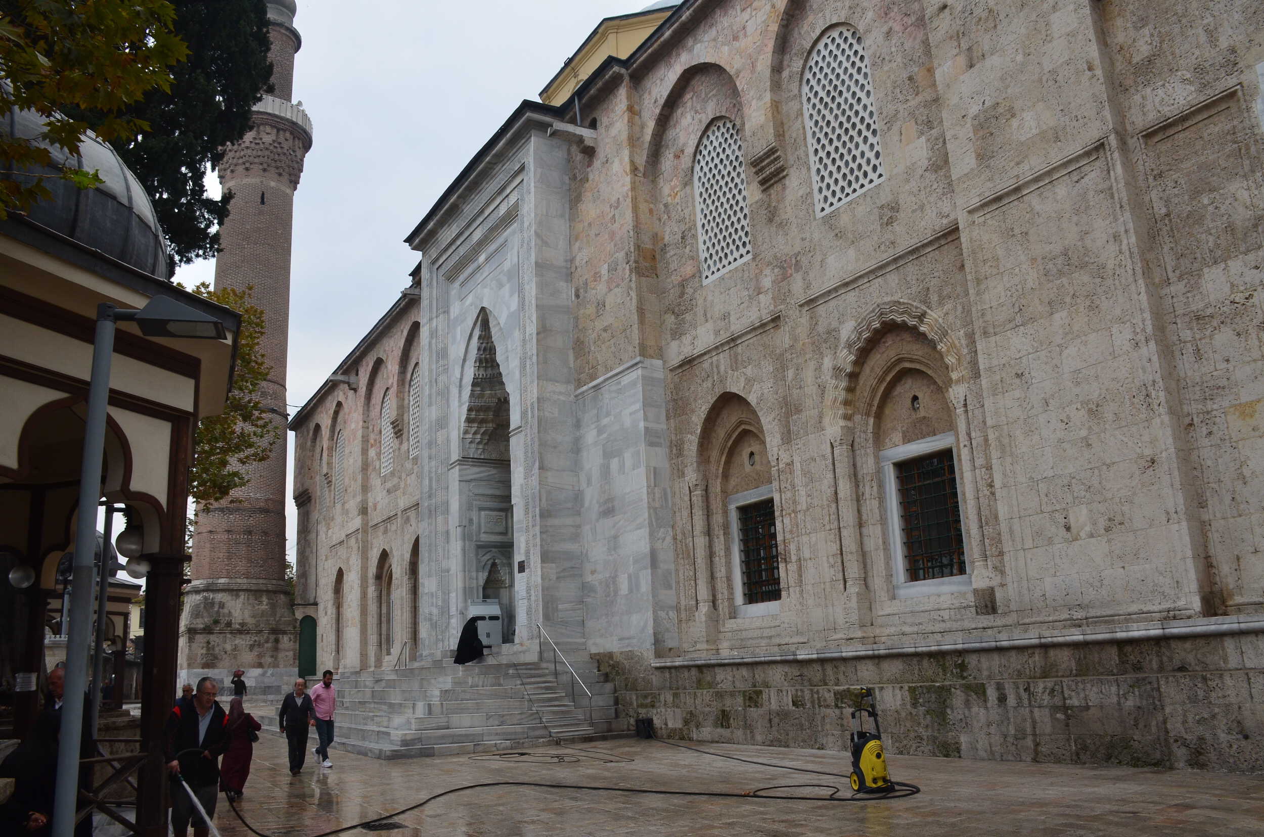 Northern façade of the Grand Mosque in Bursa, Turkey