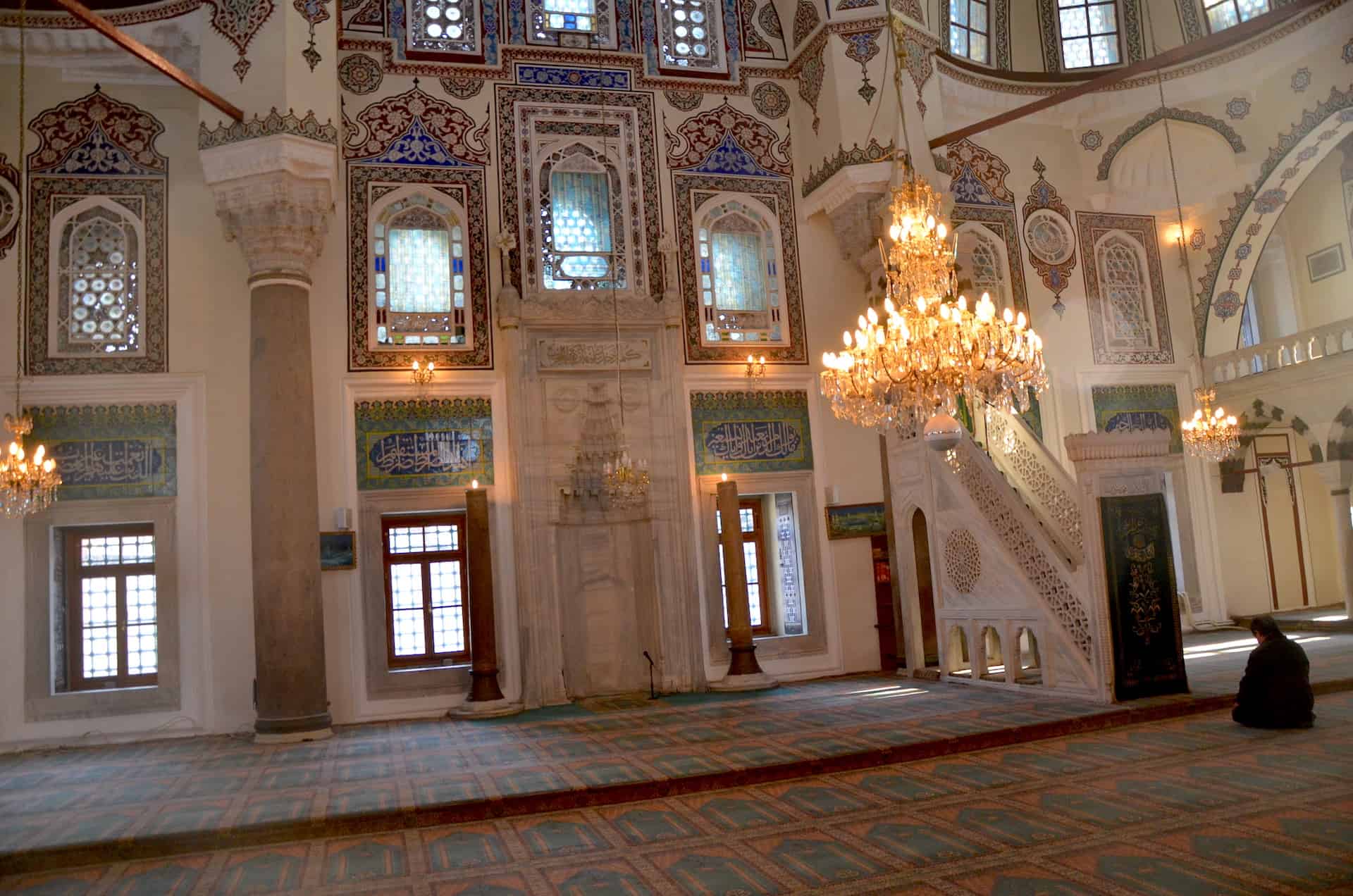 Prayer hall of the Kara Ahmed Pasha Mosque in Topkapı, Istanbul, Turkey