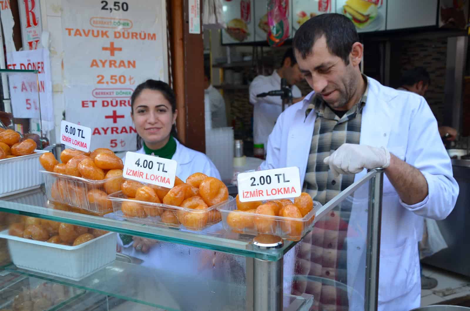 Lokma stand in Üsküdar, Istanbul, Turkey