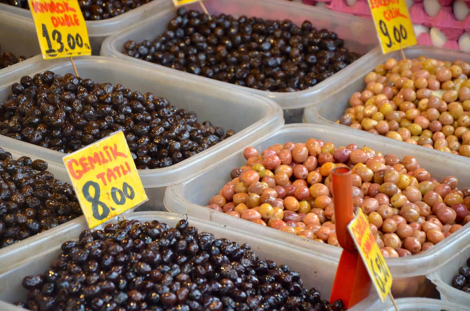 Olives in Üsküdar, Istanbul, Turkey