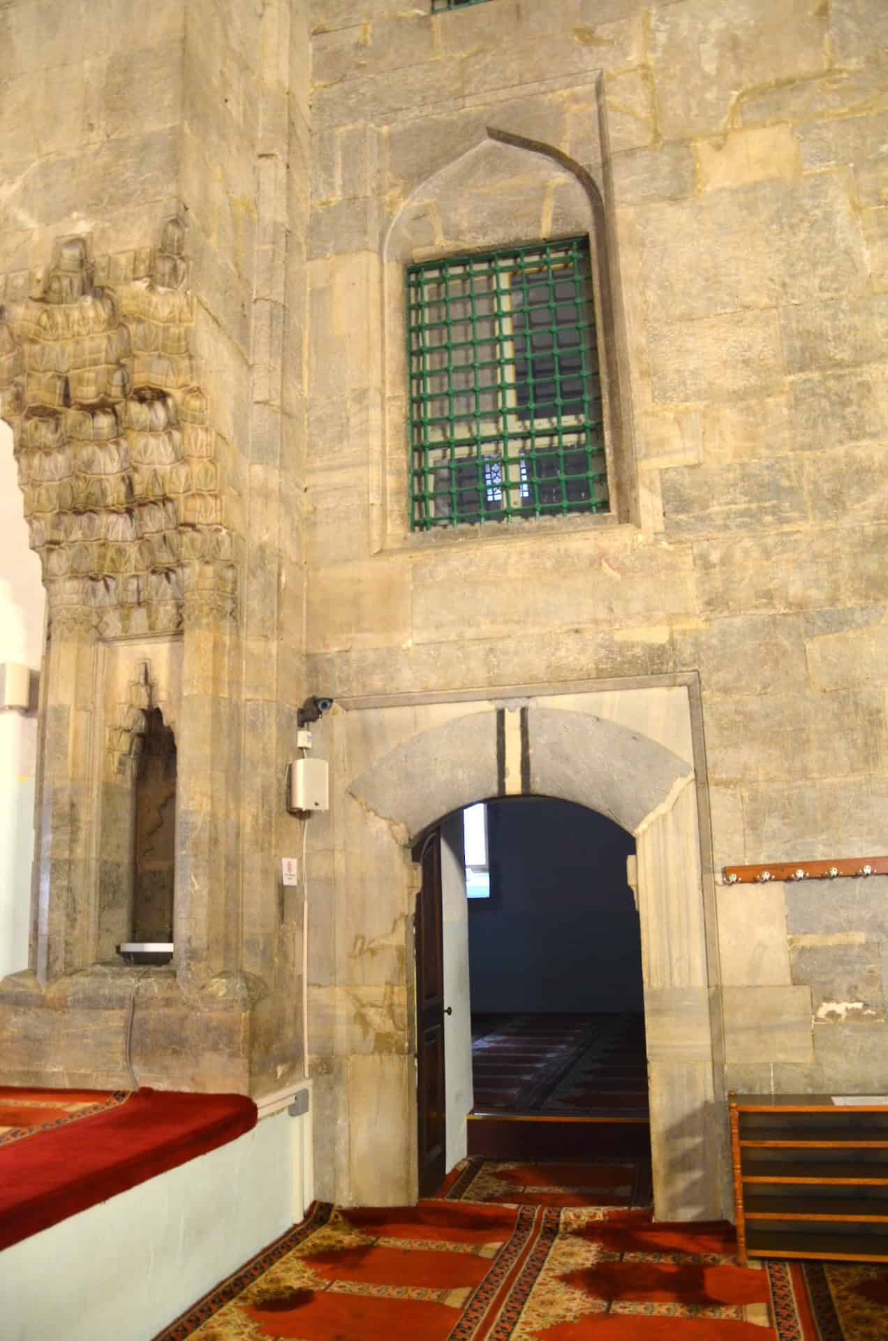 Door to a side room of the Bayezid I Mosque at the Yıldırım Bayezid Complex in Bursa, Turkey