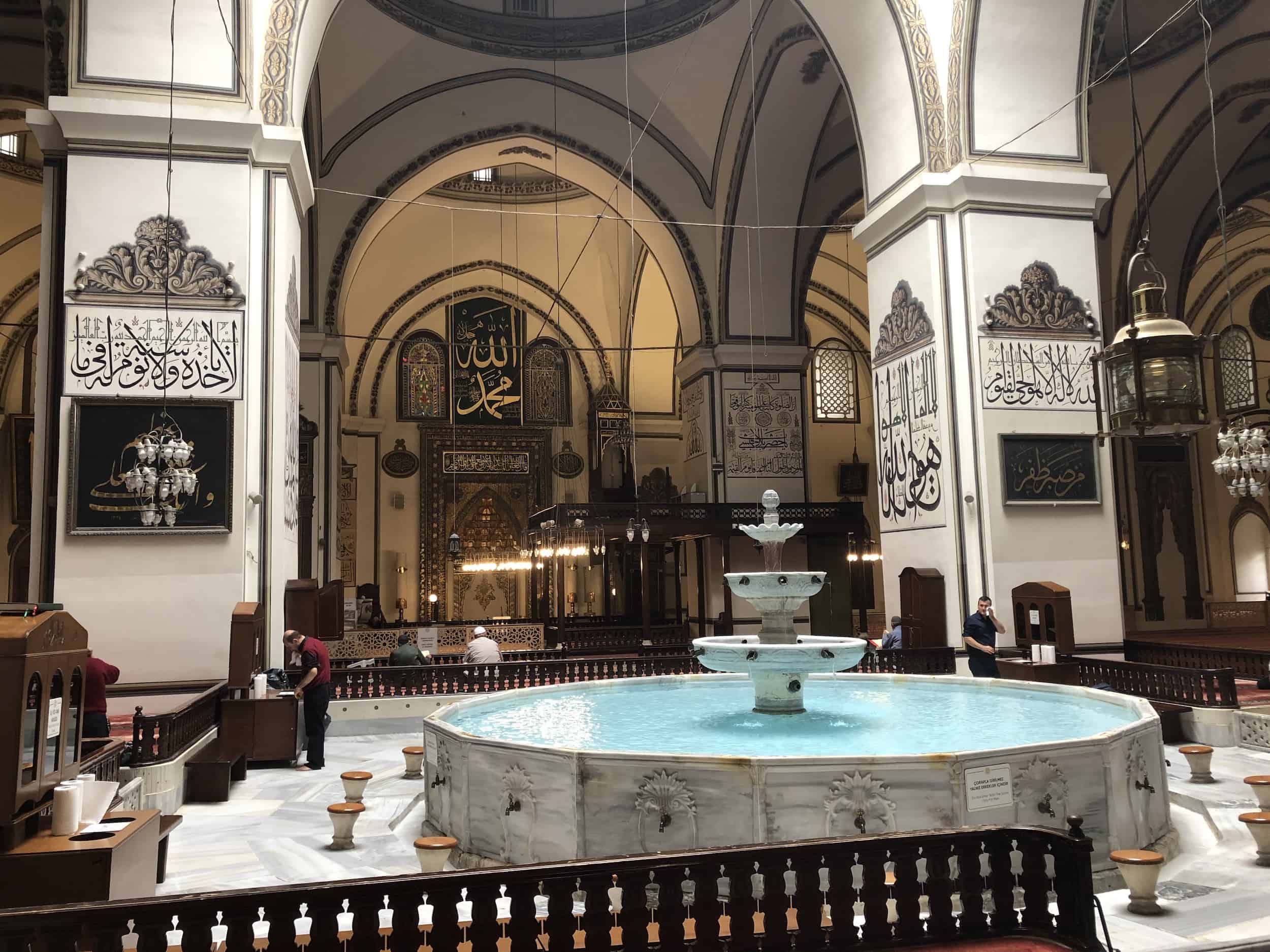 Ablutions fountain of the Grand Mosque in Bursa, Turkey